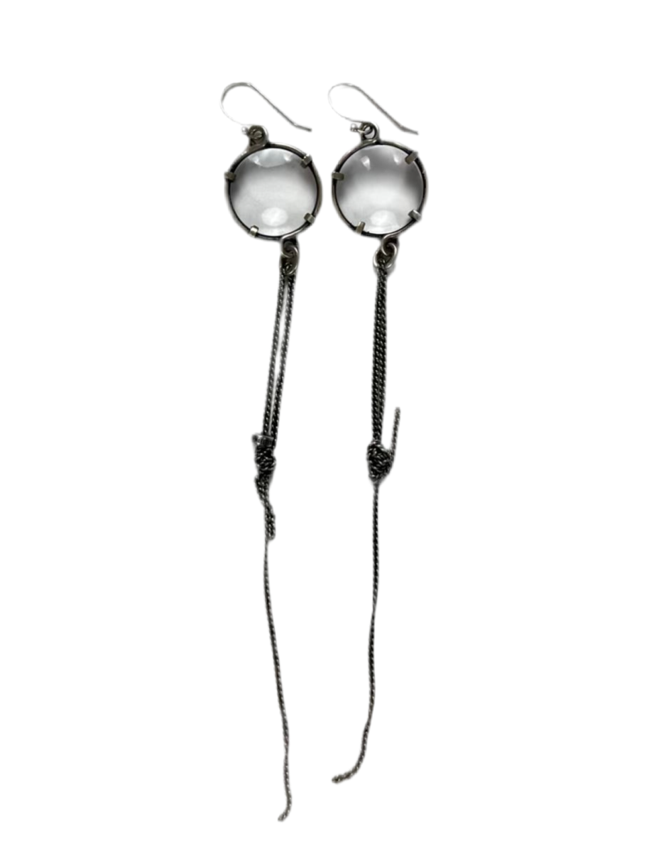 Ann Demeulemeester Silver Drop Earrings