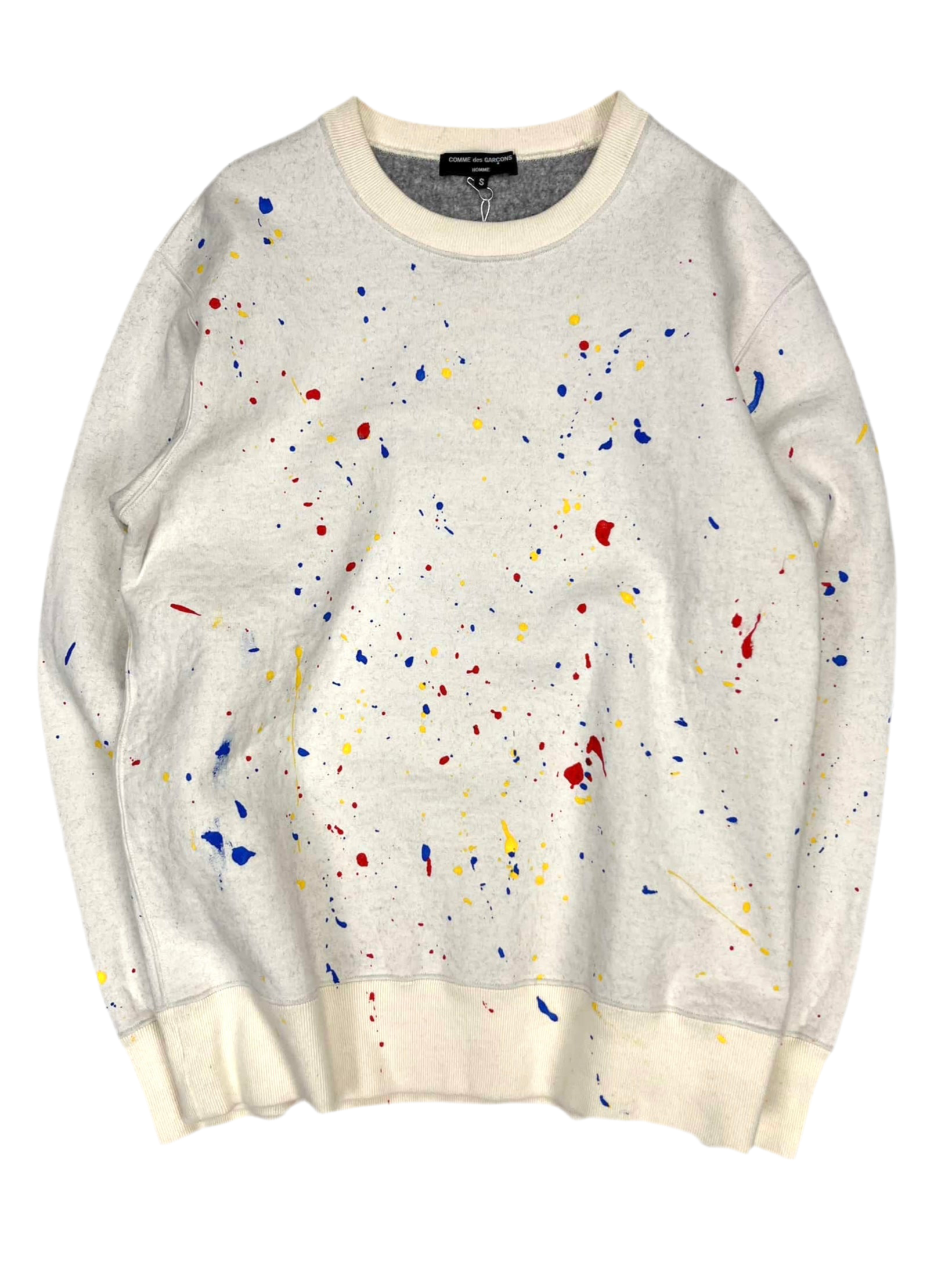 AW19 CDG HOMME Paint Splatter Crew