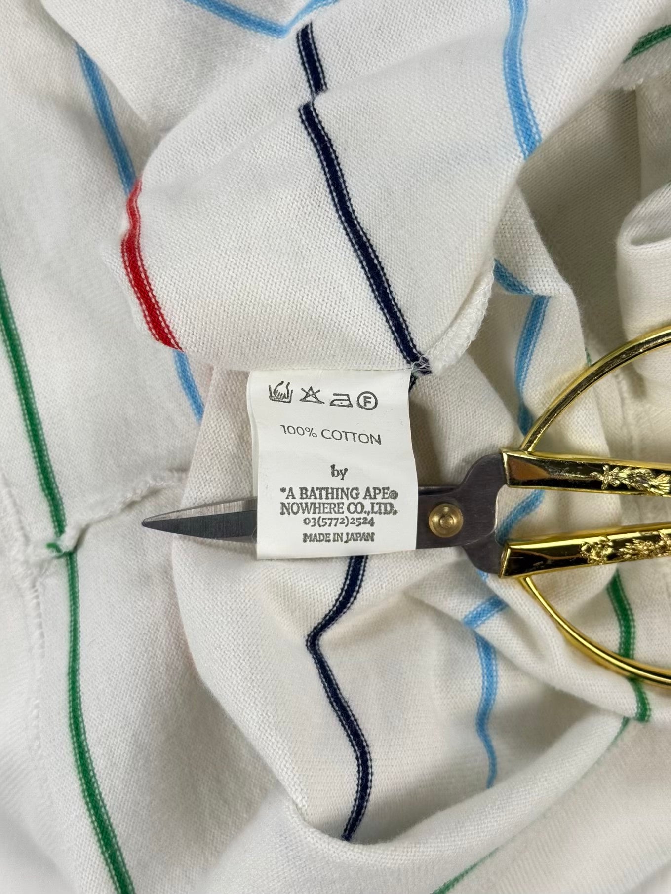 Early 00s BAPE Rainbow Stripe Tee