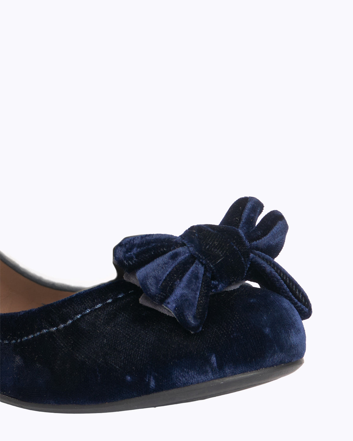 Early 2010s Miu Miu Navy Velvet Ribbon Ballerina Flats