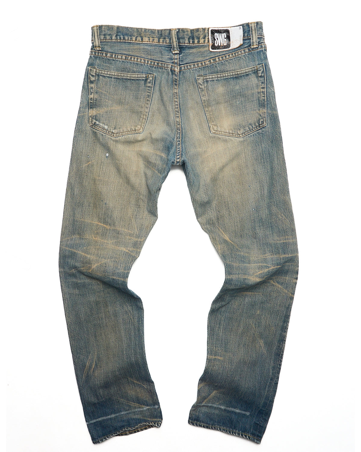 Early 00s Swagger Distressed Straight-Cut Jeans