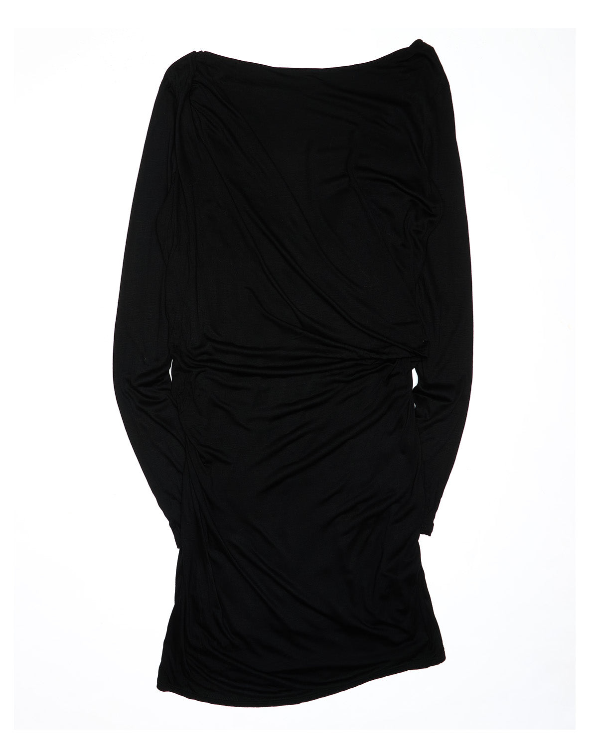 Early 2010s Helmut Lang Draped Wrap-Effect Jersey Mini Dress