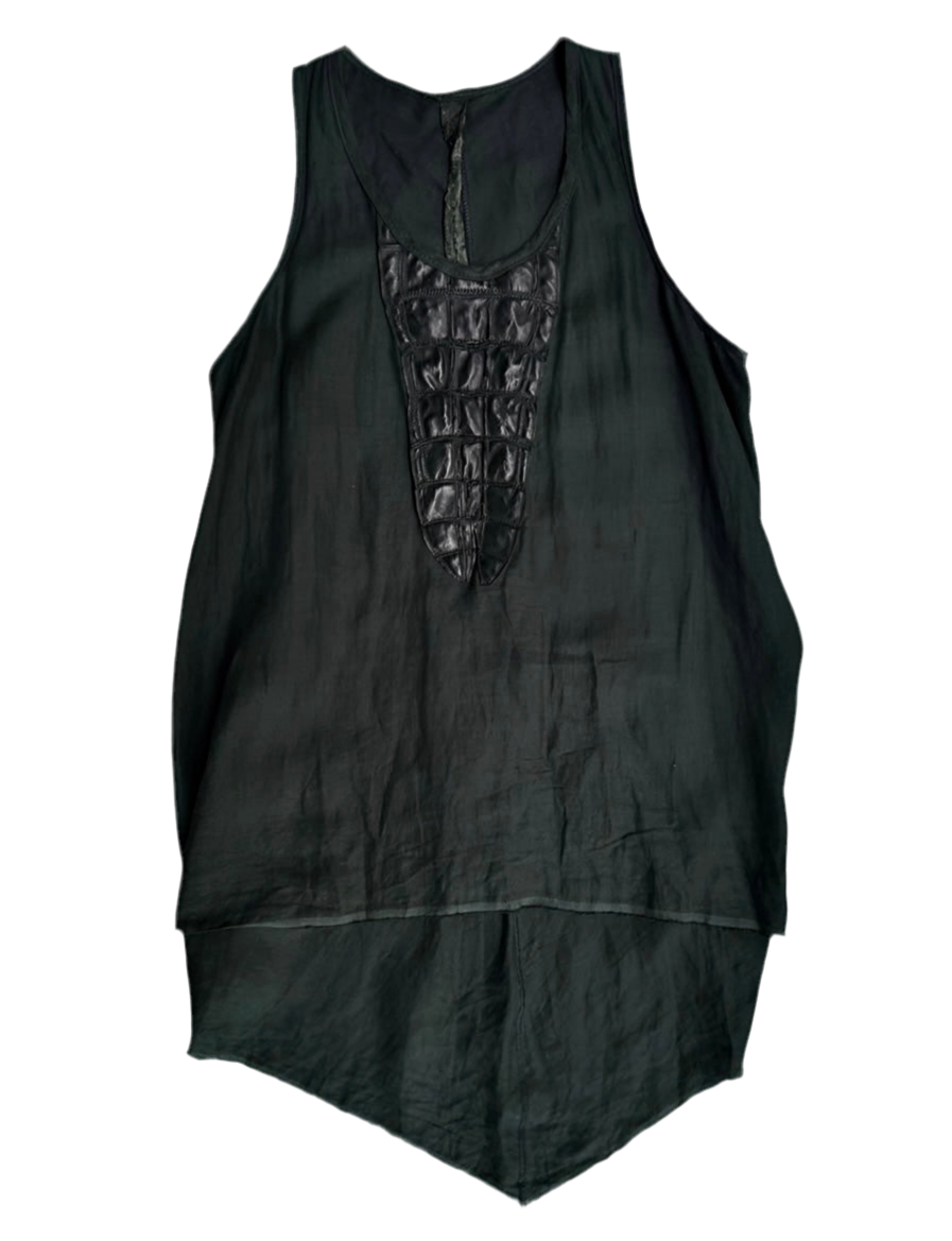 Isaac Sellam: “Experience” Alligator Skin Patch Tank Top