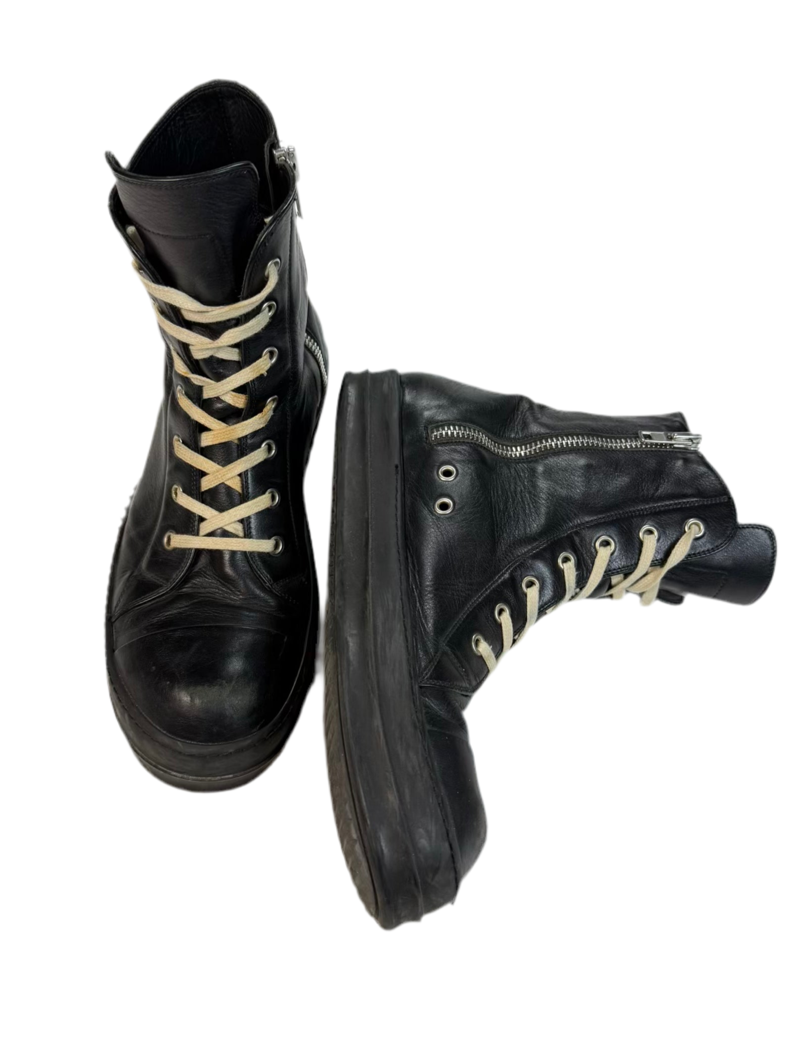 A/W12 Rick Owens All-Black Leather Ramones Sneakers