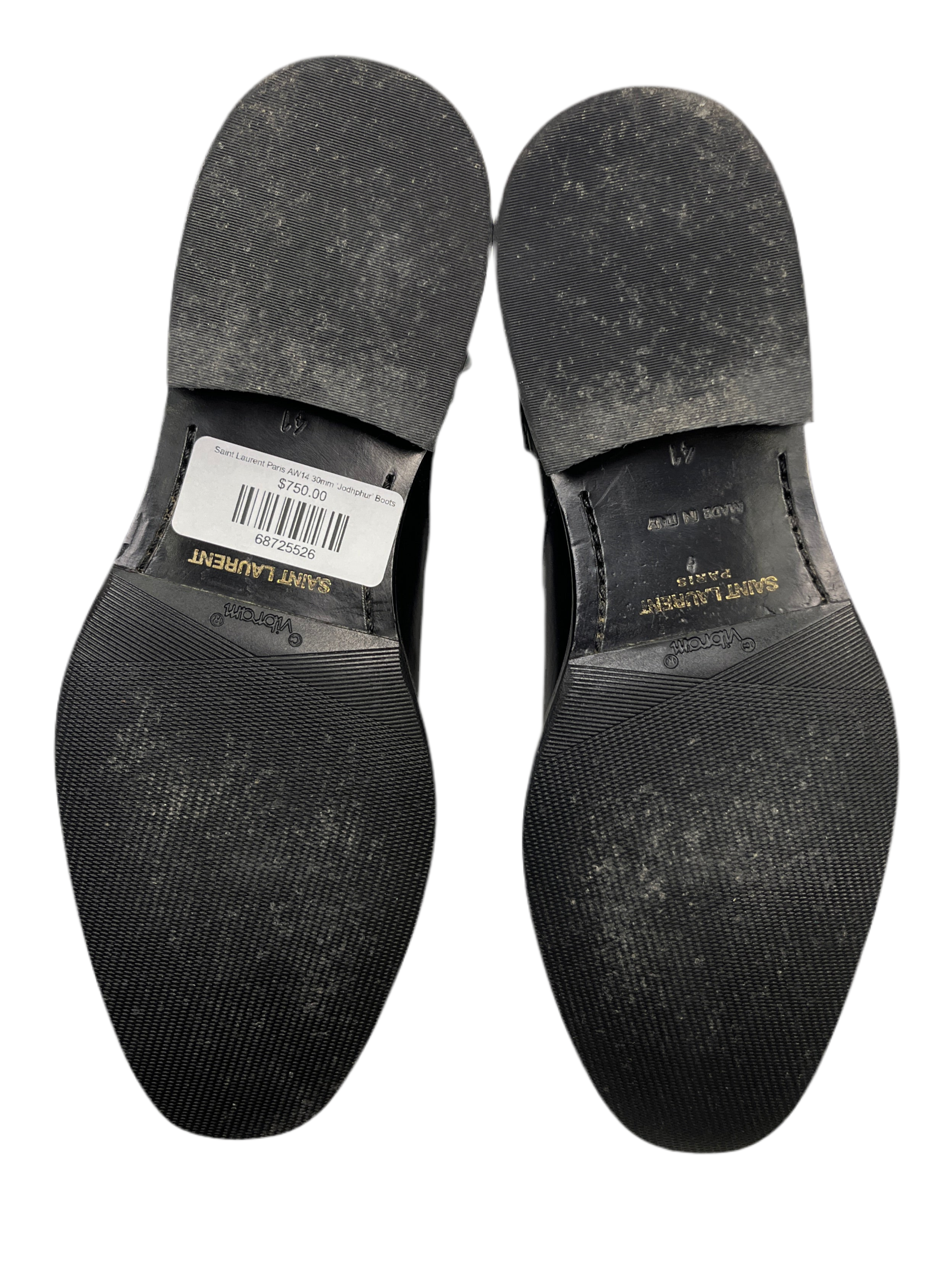 A/W14 Saint Laurent Paris 30mm ‘Jodhphur’ Leather Buckle Boots