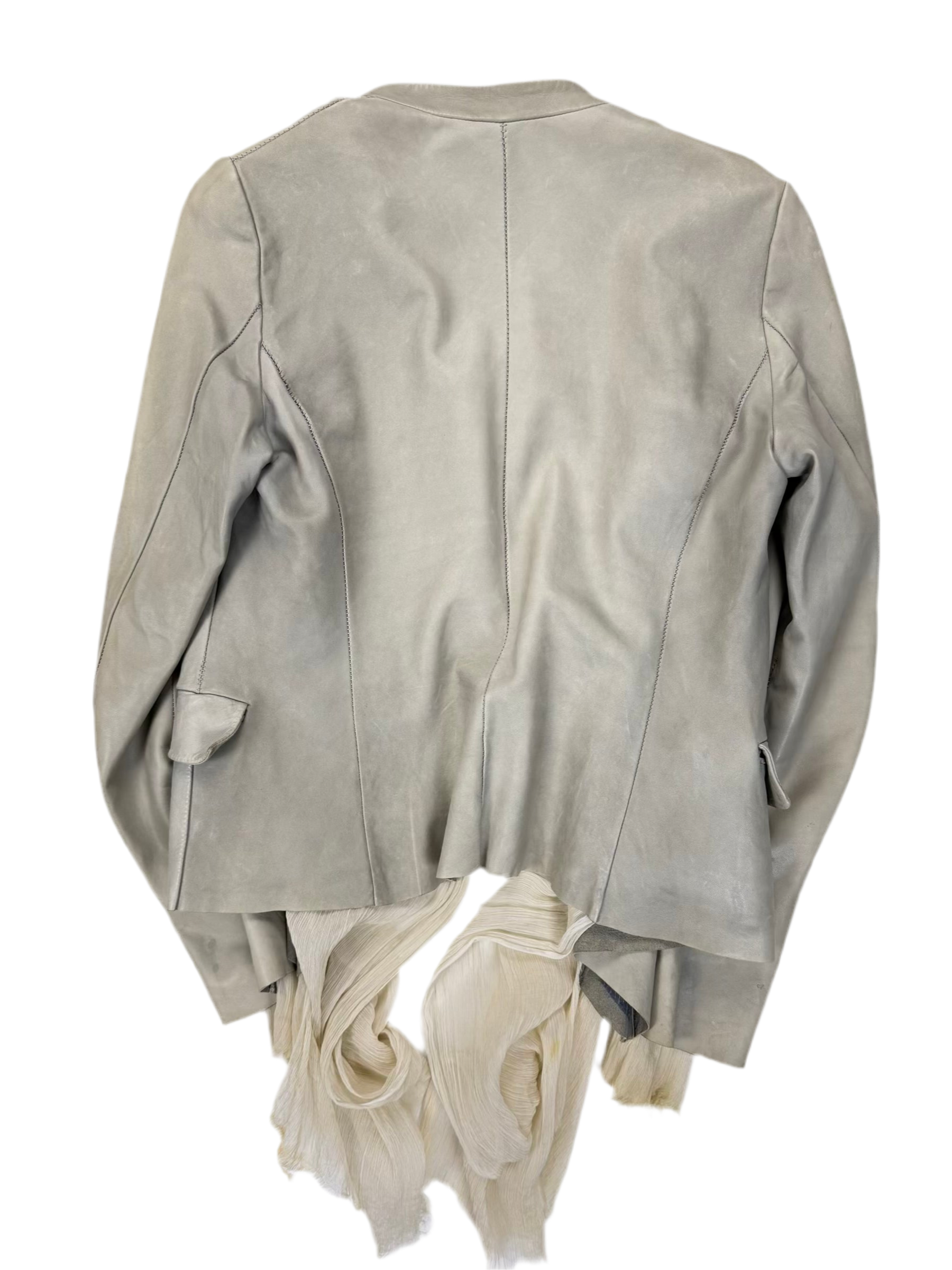 Isaac Sellam: "Experience" Lambskin Leather Silk Layered Jacket