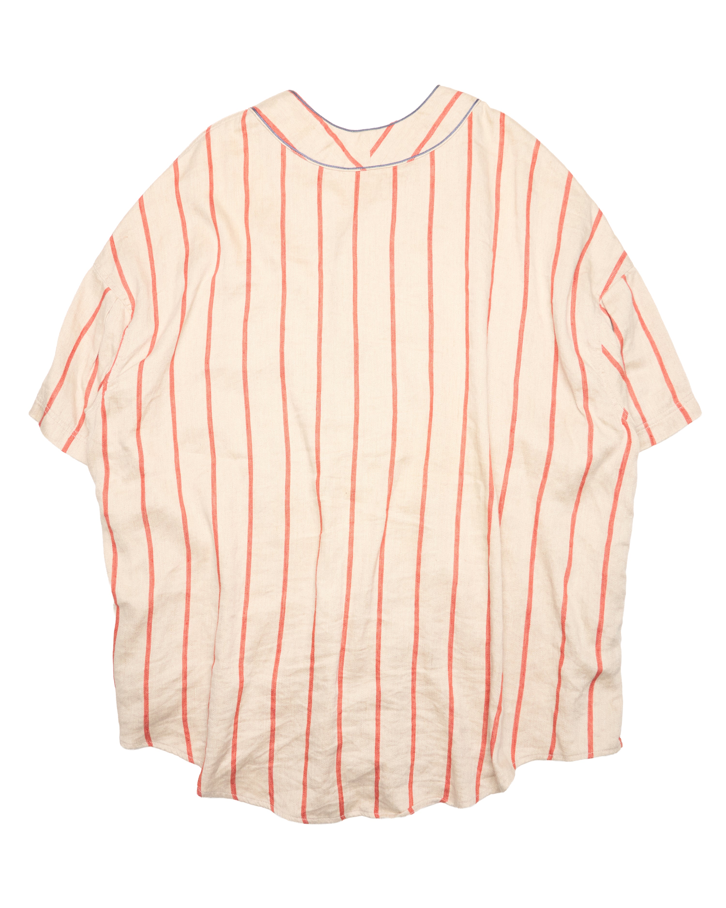 S/S19 Kapital Linen “Slappy” Striped Baseball Shirt