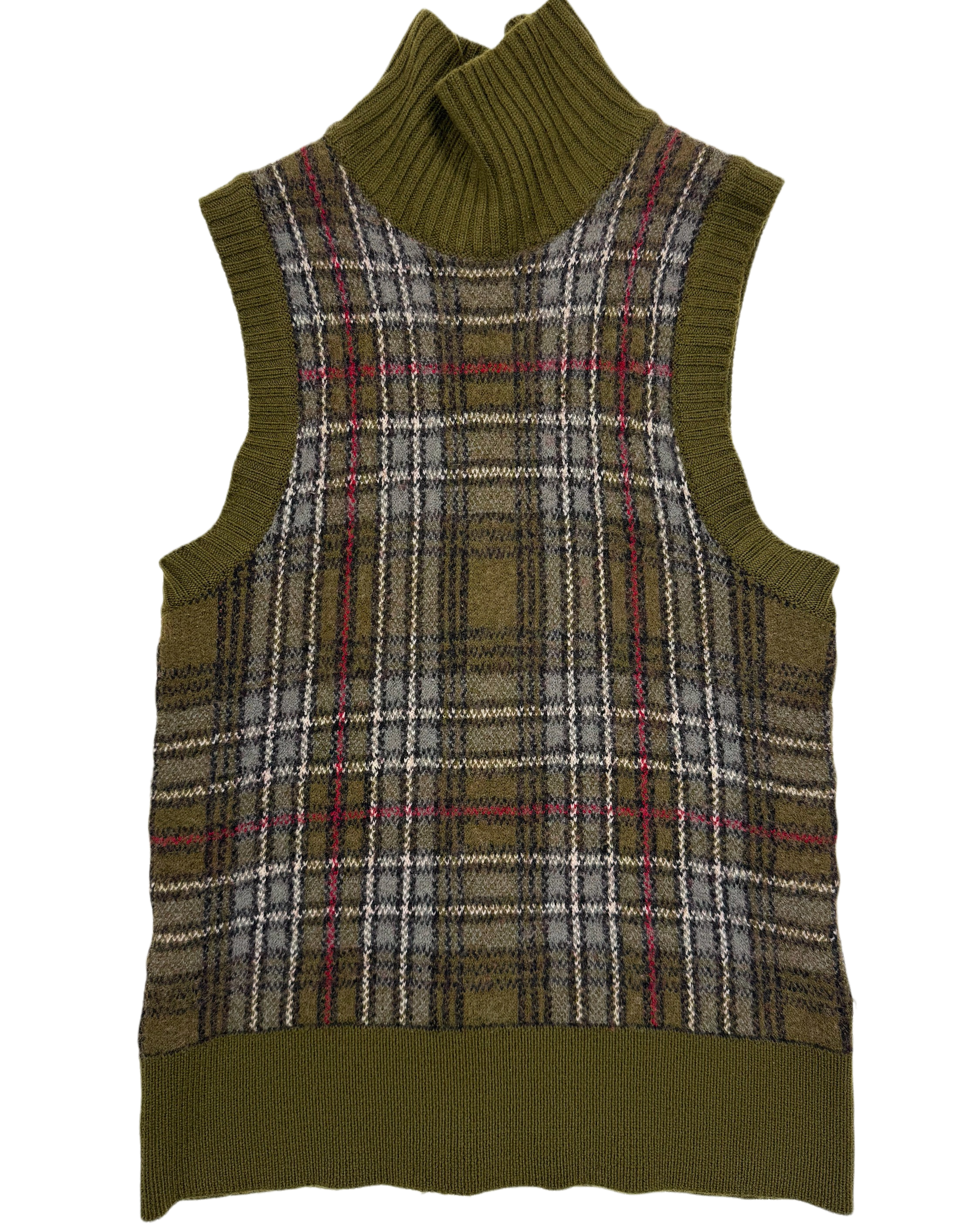 Dirk Schönberger Plaid Turtle Neck Sweater Vest