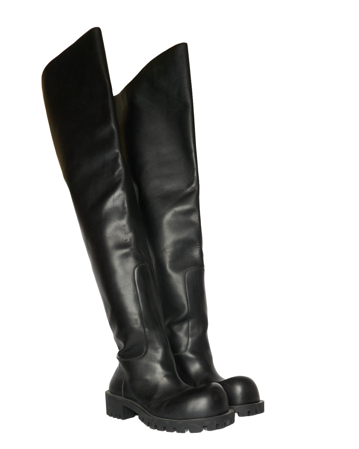 F/W22 Balenciaga Leather Thigh-High Hummer Boots