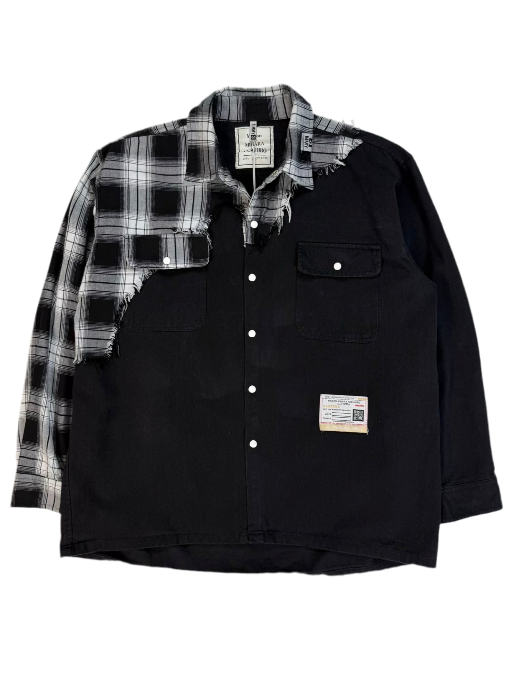 S/S21 Mihara Yasuhiro Distressed Plaid Shirt