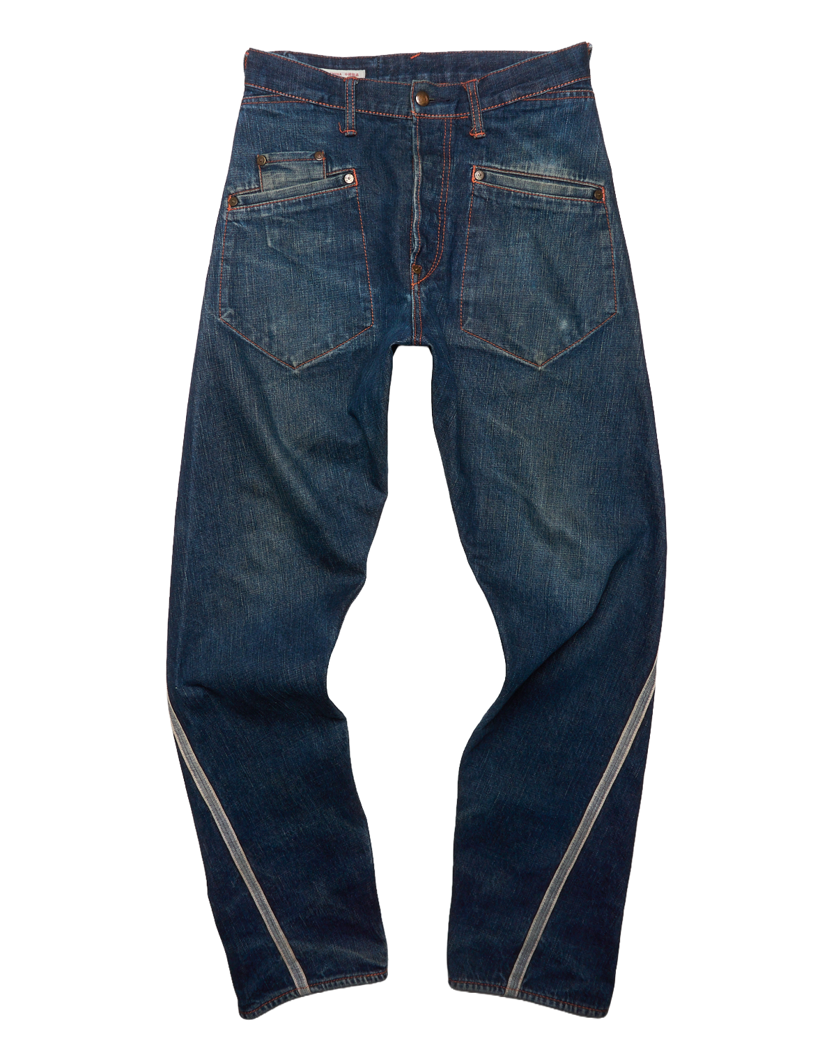 Early 00s EVISU Embroidered Kamon Kanji Twisted Selvedge Jeans