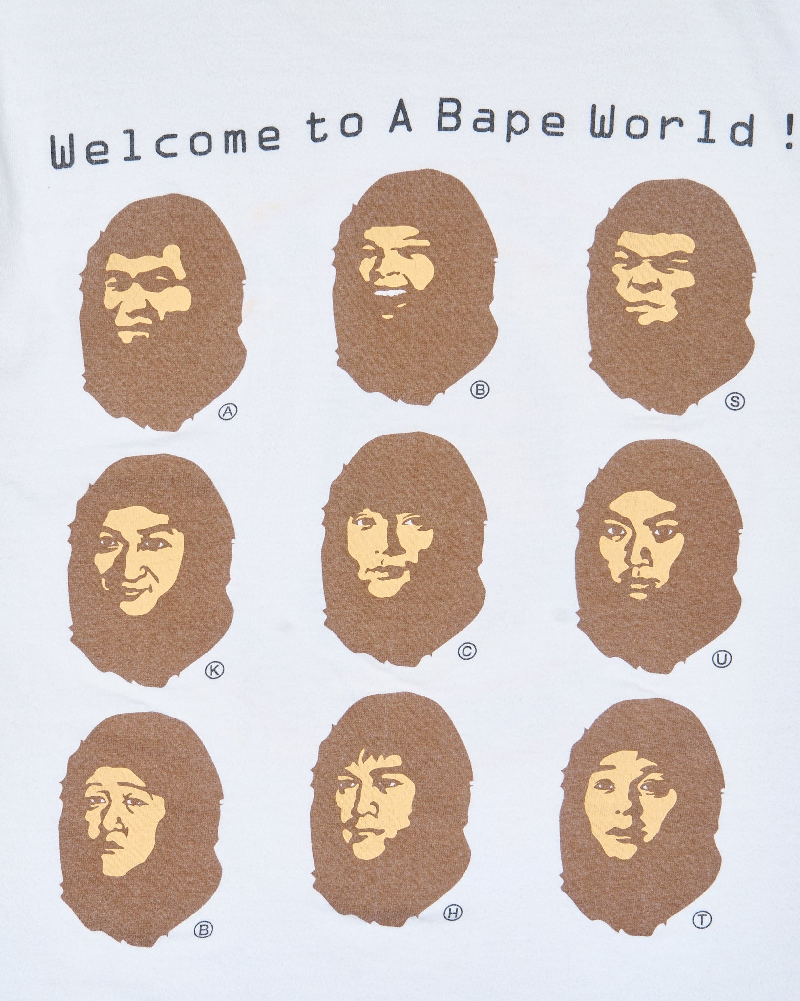 90s BAPE Polygonal Ape Head Tee