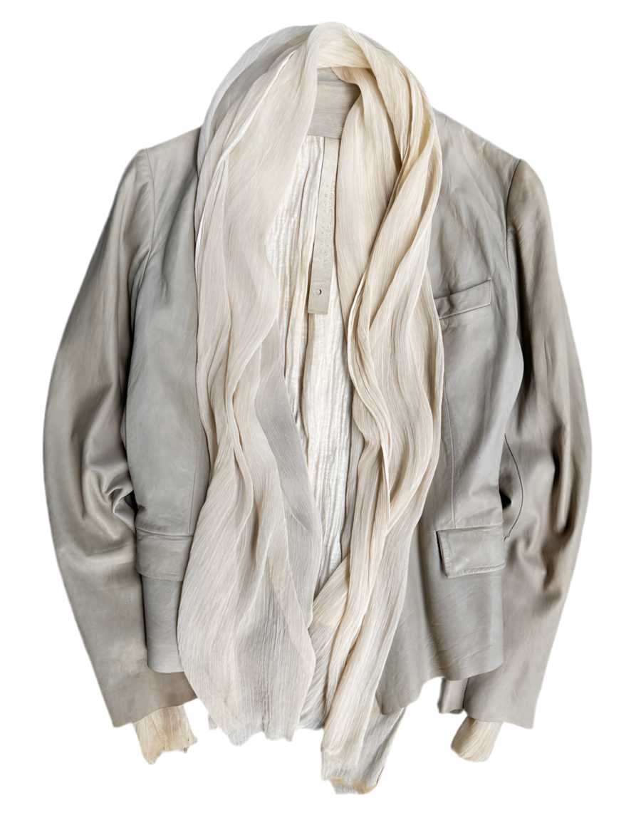 Isaac Sellam: "Experience" Lambskin Leather Silk Layered Jacket