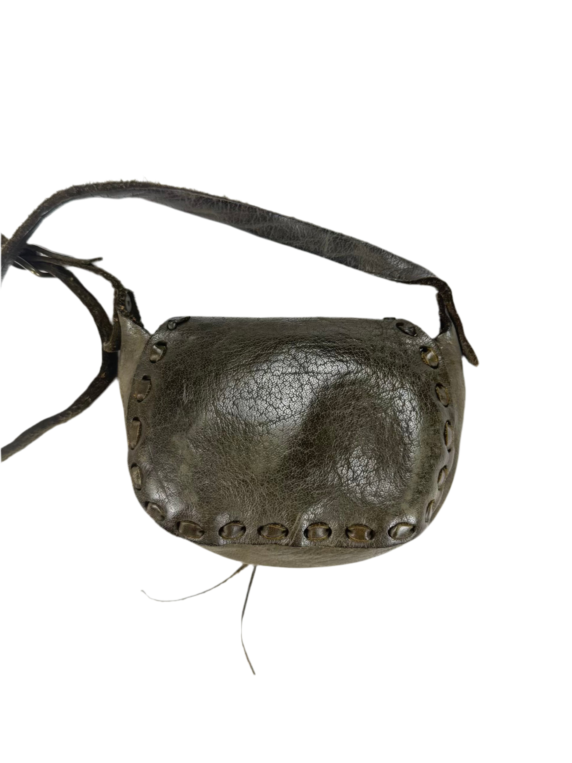 Early 00s Christian Peau Leather Mini Hippie Pouch