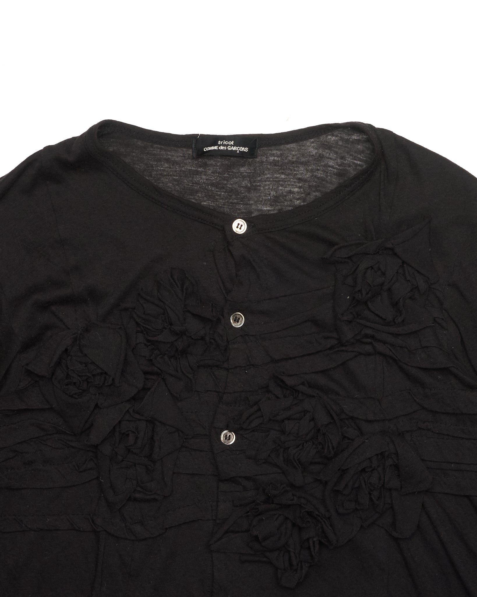 A/W02 tricot COMME des GARÇONS Floral Applique Cardigan