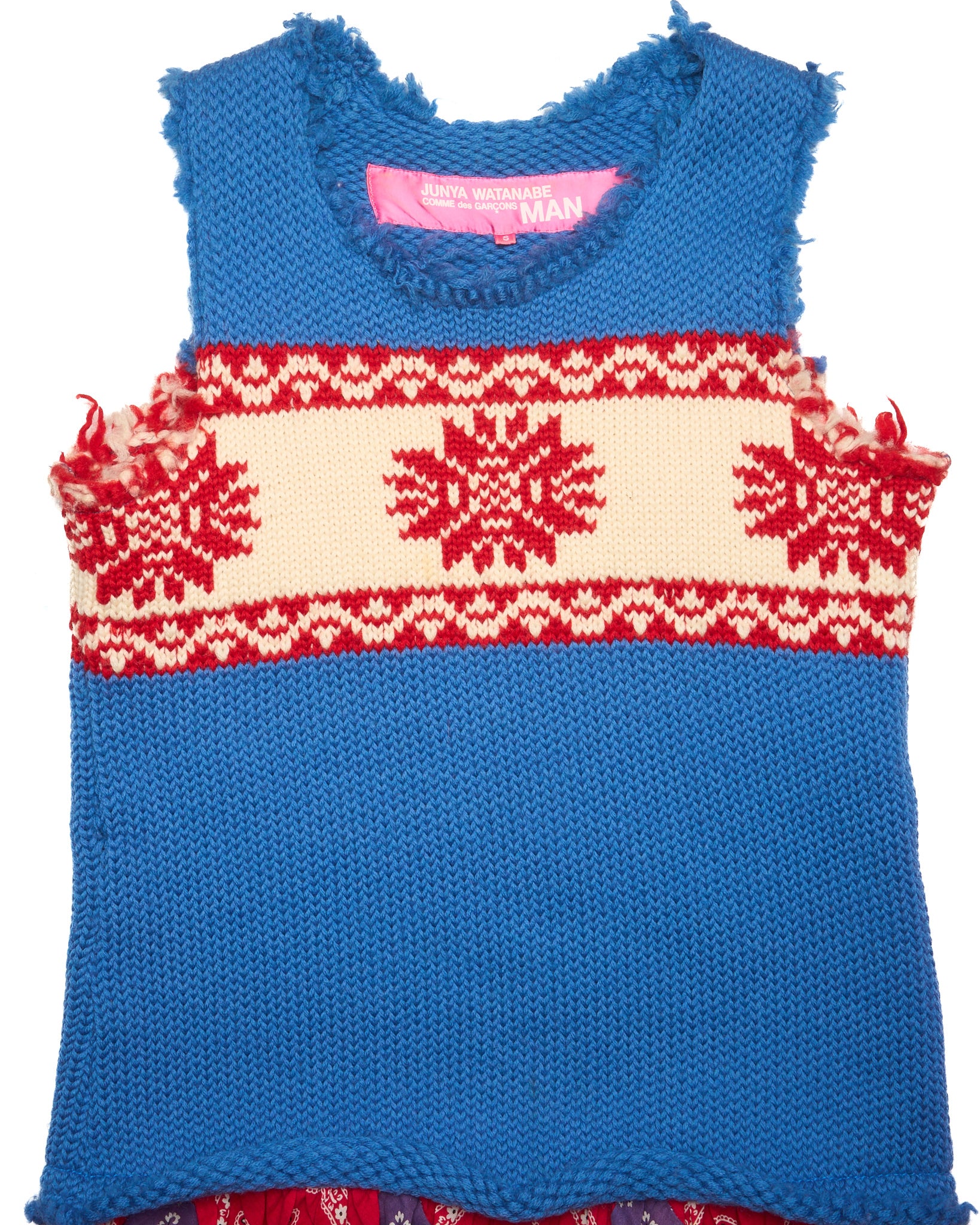 A/W03 Junya Watanabe MAN PINK Nordic Knit Bandana Hybrid Dress
