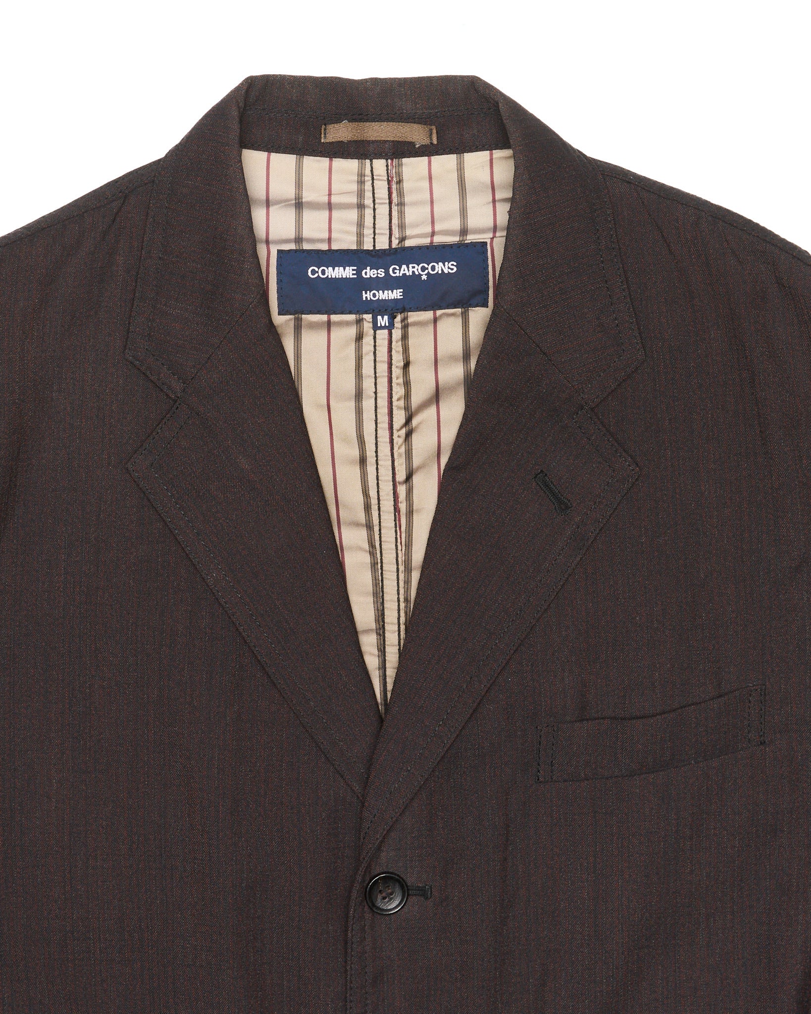 A/W04 COMME des GARÇONS HOMME Shadow Stripe 3-Button Wool Blazer