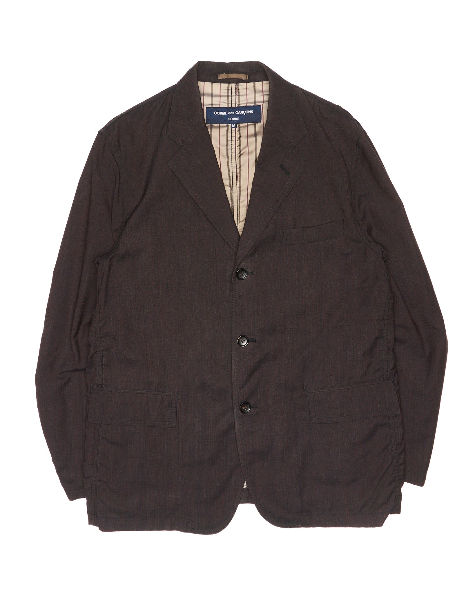A/W04 COMME des GARÇONS HOMME Shadow Stripe 3-Button Wool Blazer
