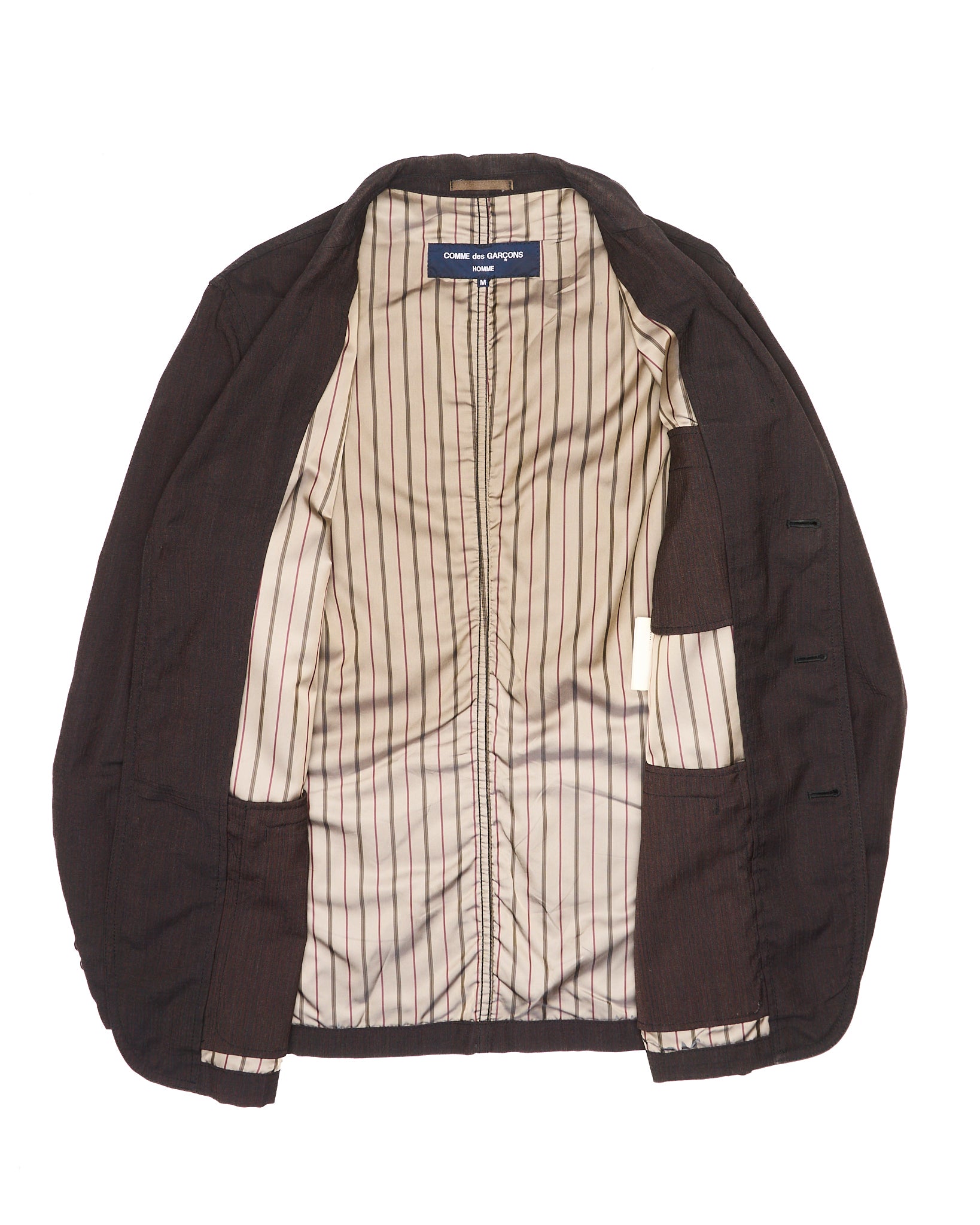 A/W04 COMME des GARÇONS HOMME Shadow Stripe 3-Button Wool Blazer