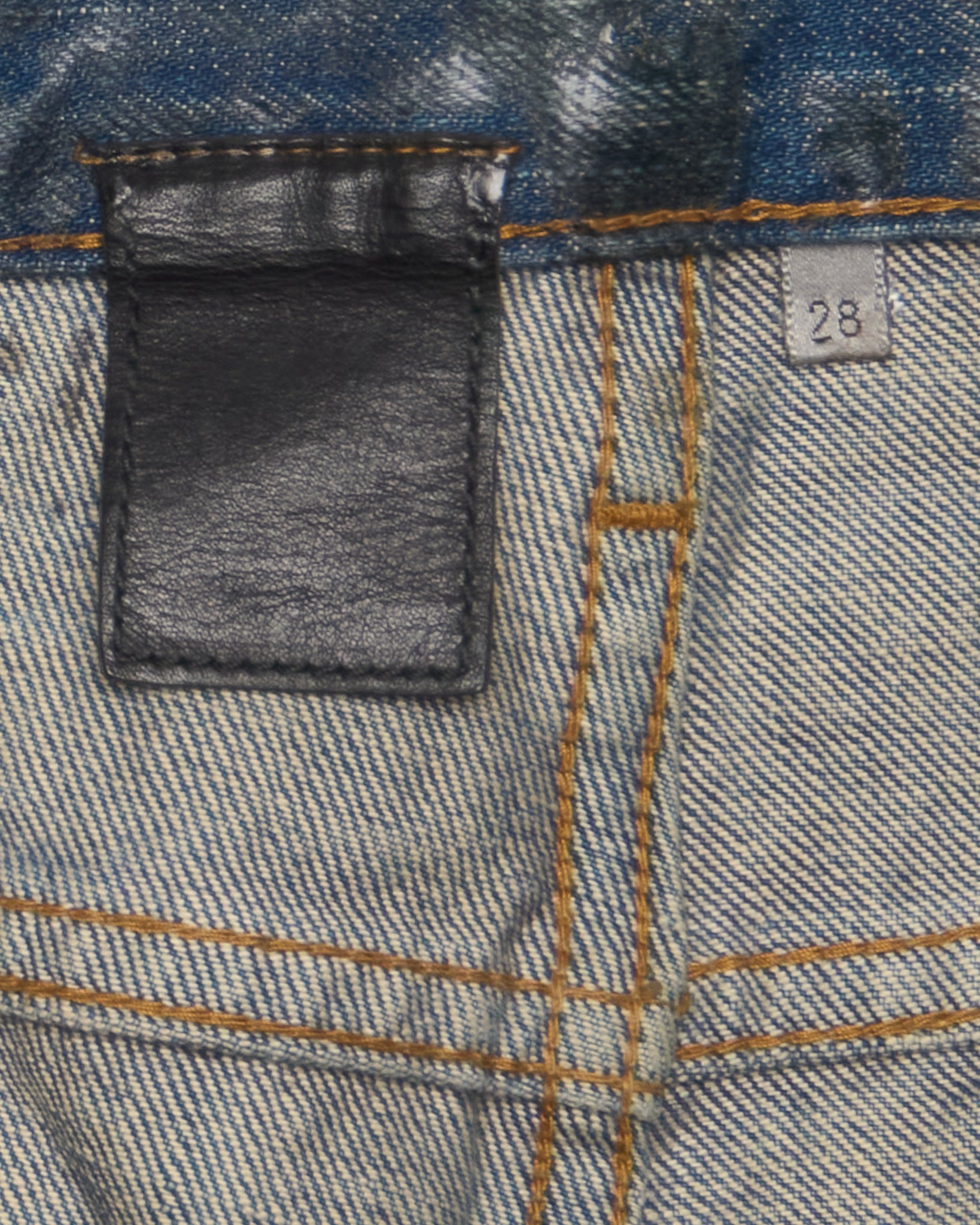 A/W07 DIOR HOMME by Hedi Slimane 'Luster' Vinyl Wax Coated Skinny Blue Denim