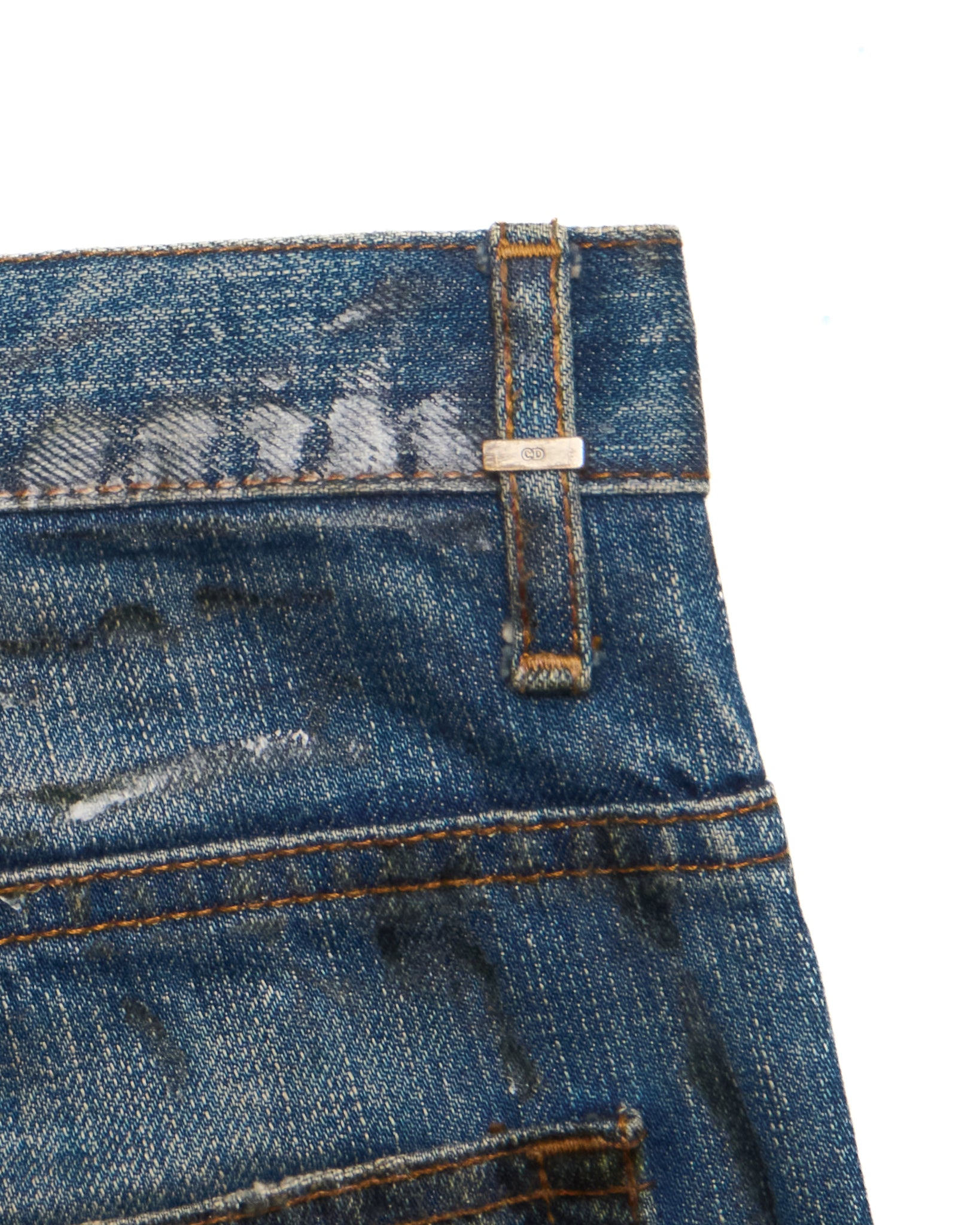 A/W07 DIOR HOMME by Hedi Slimane 'Luster' Vinyl Wax Coated Skinny Blue Denim