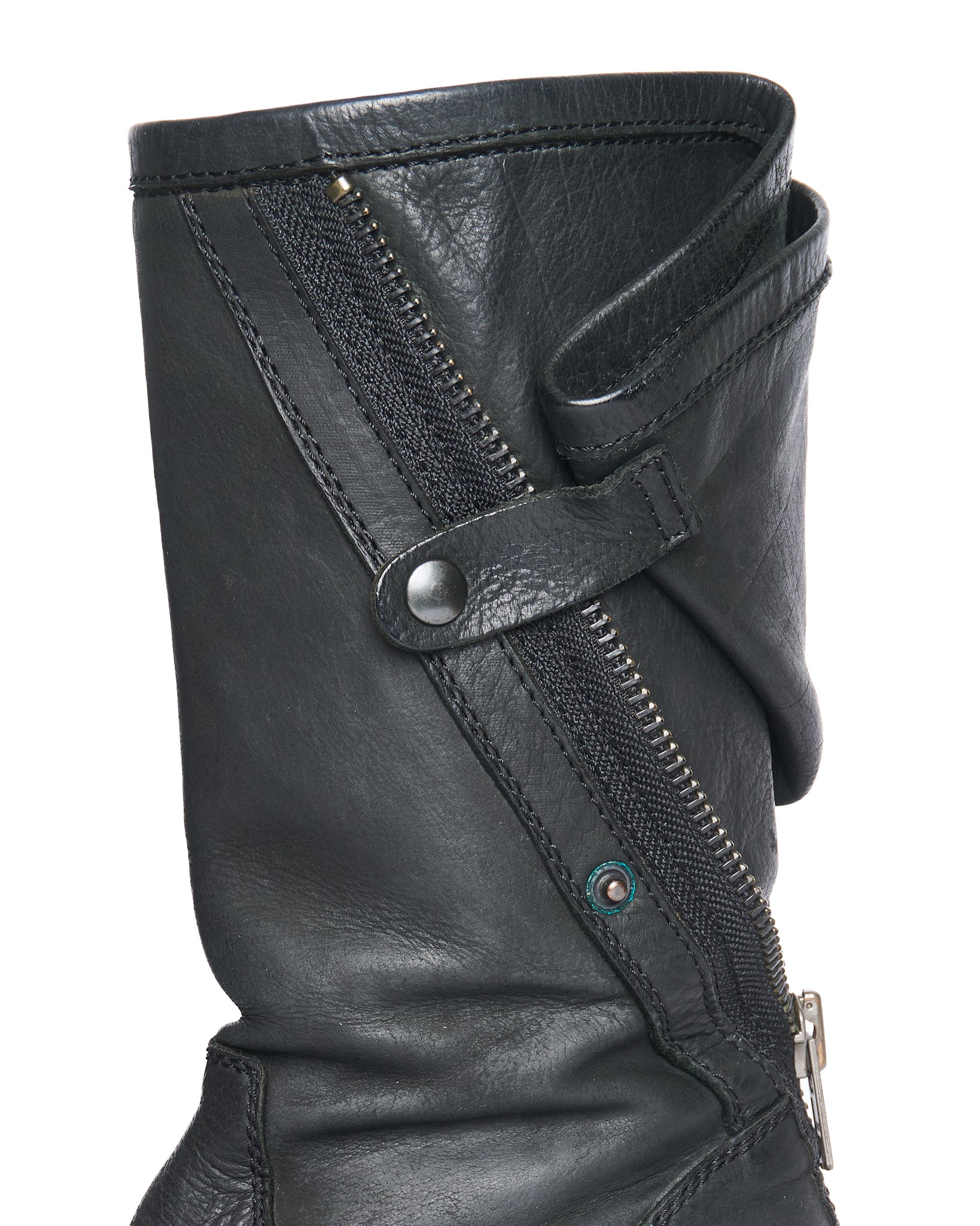 A/W10 Haider Ackermann Back-Zip Leather Anthracite Boots