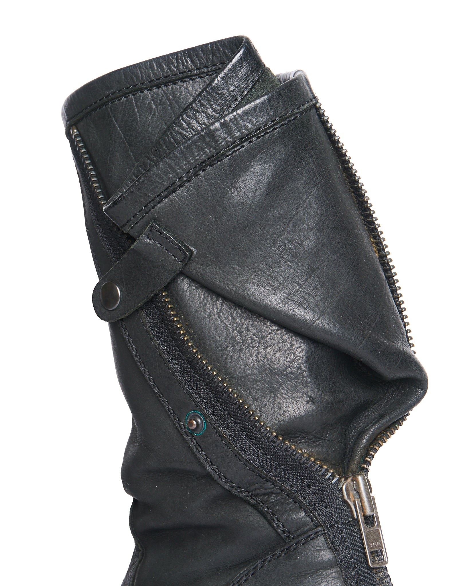 A/W10 Haider Ackermann Back-Zip Leather Anthracite Boots