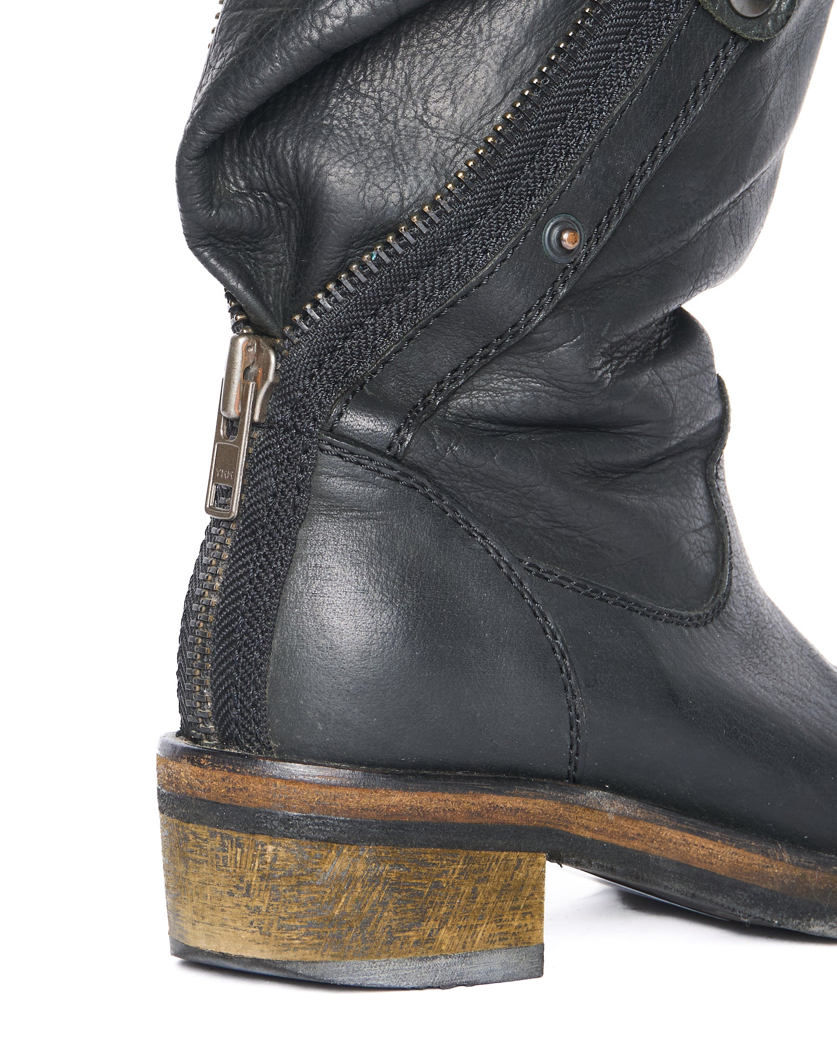 A/W10 Haider Ackermann Back-Zip Leather Anthracite Boots