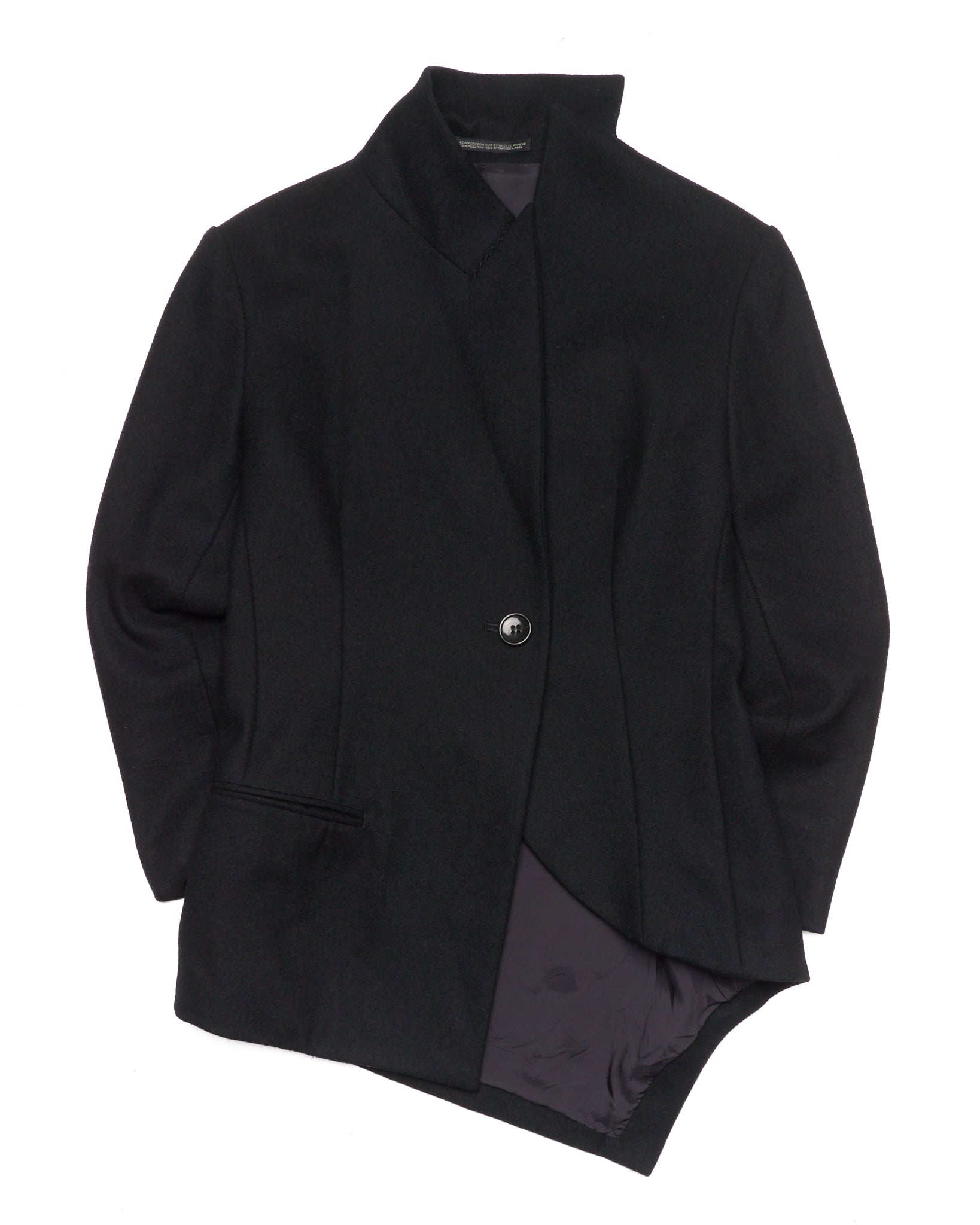 A/W12 Yohji Yamamoto + NOIR Aysmmetric Lapel Wool Blend Blazer