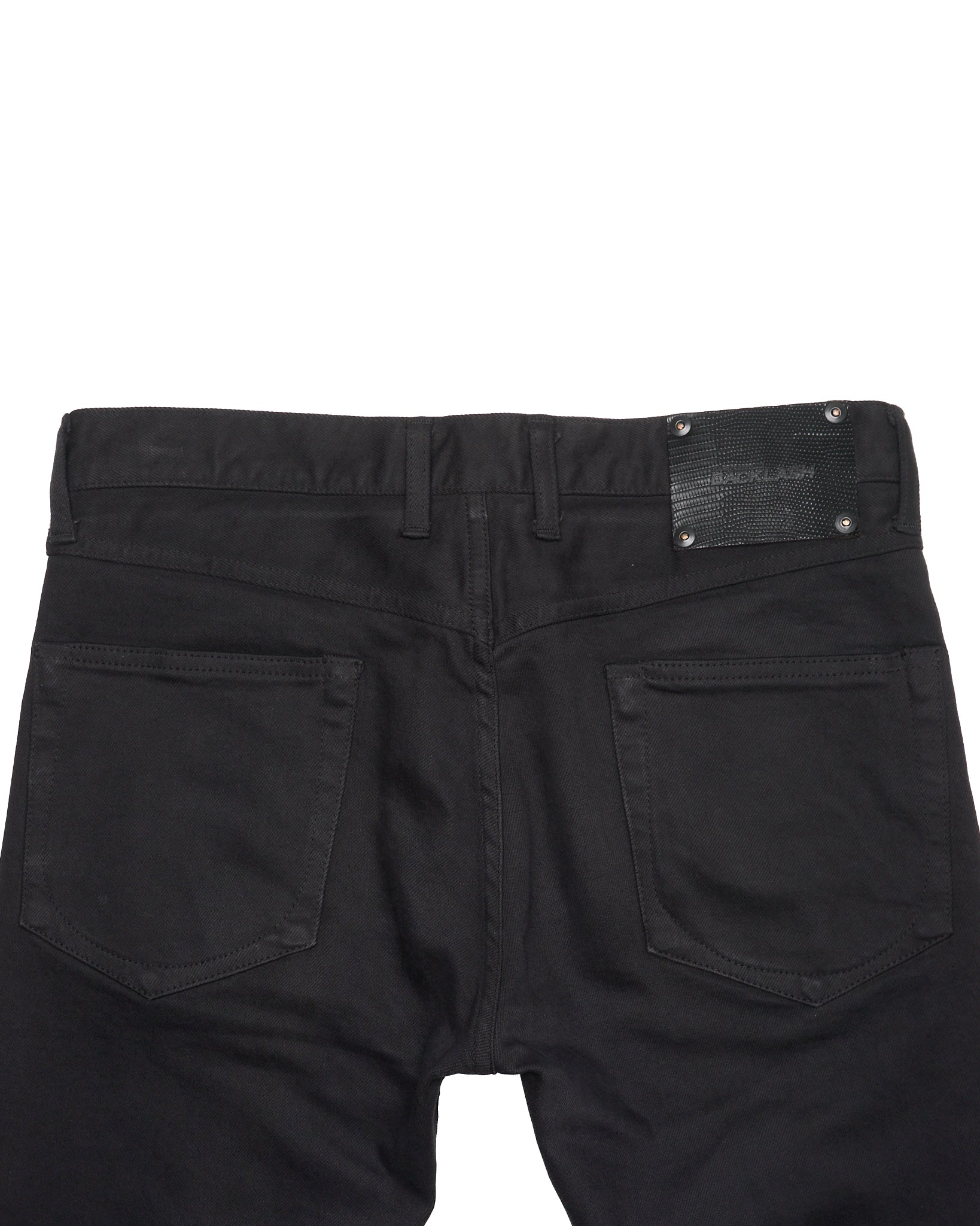 AW/14 Isamu Katayama "BACKLASH" Lizard Leather Patch 5 Pocket Skinny Denim