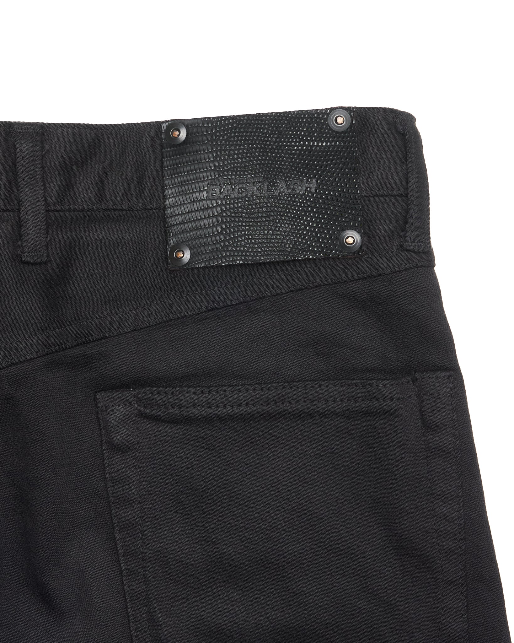 AW/14 Isamu Katayama "BACKLASH" Lizard Leather Patch 5 Pocket Skinny Denim