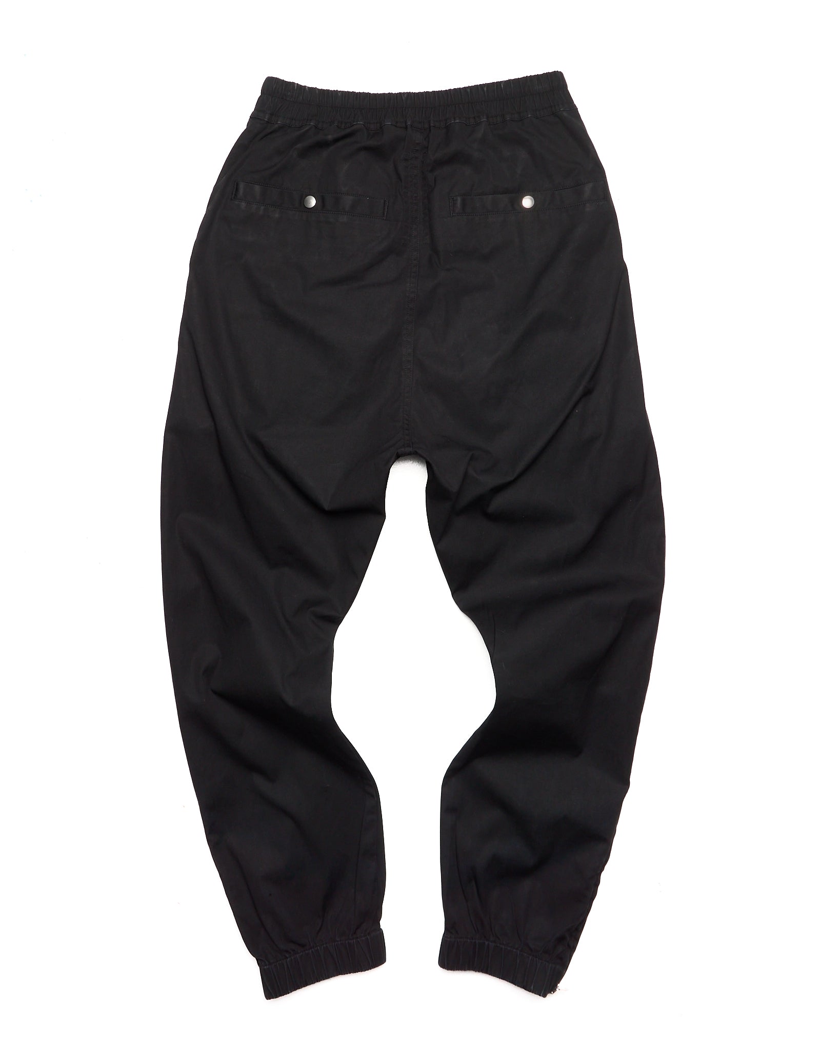 リックオウエンス　LARRY FW 19 クロップドサルエルパンツ FW19 LARRY Off-the-Runway Black/Black Suede Patch Cargojoggers