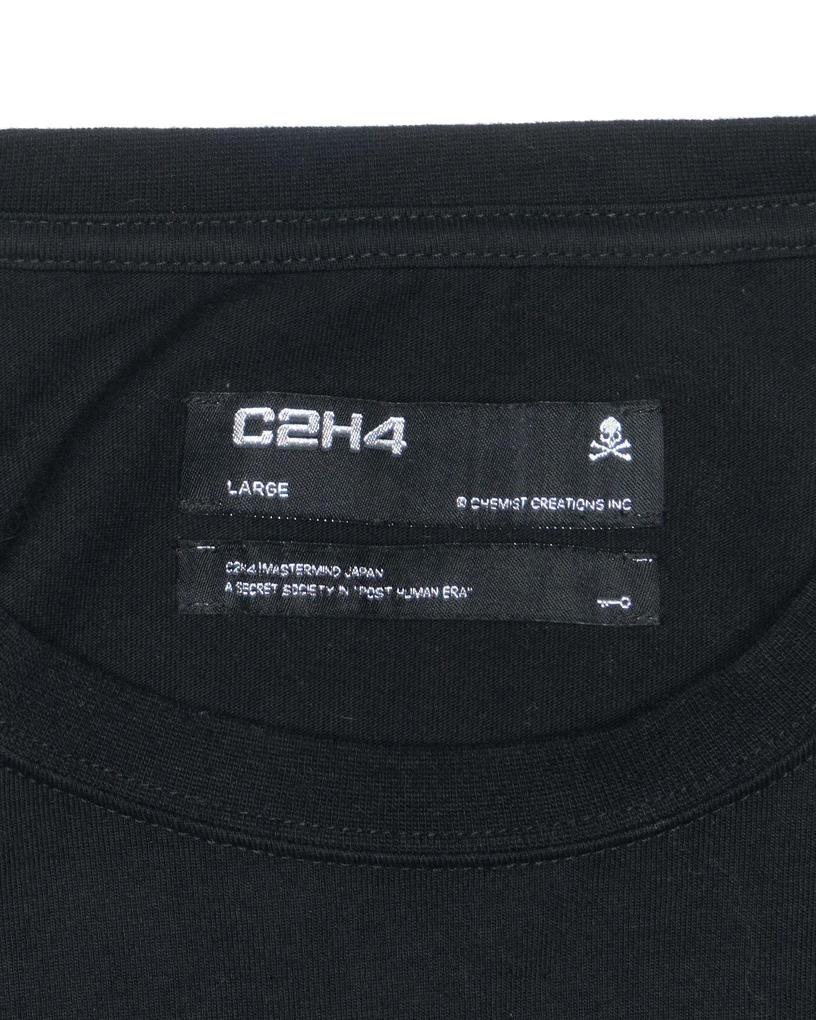 A/W19 mastermind JAPAN x C2H4 Glitter Skull Graphic Long-Sleeve Layered Tee