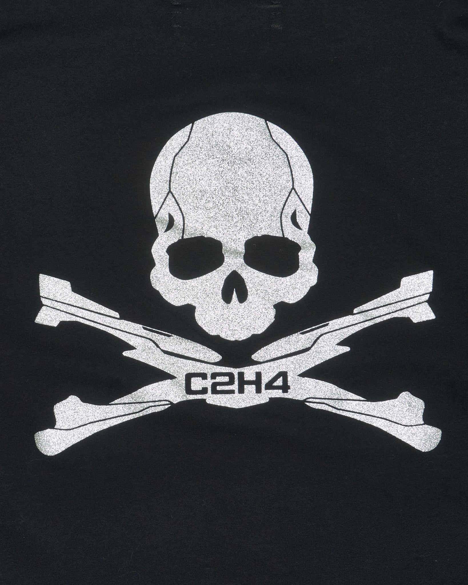 A/W19 mastermind JAPAN x C2H4 Glitter Skull Graphic Long-Sleeve Layered Tee