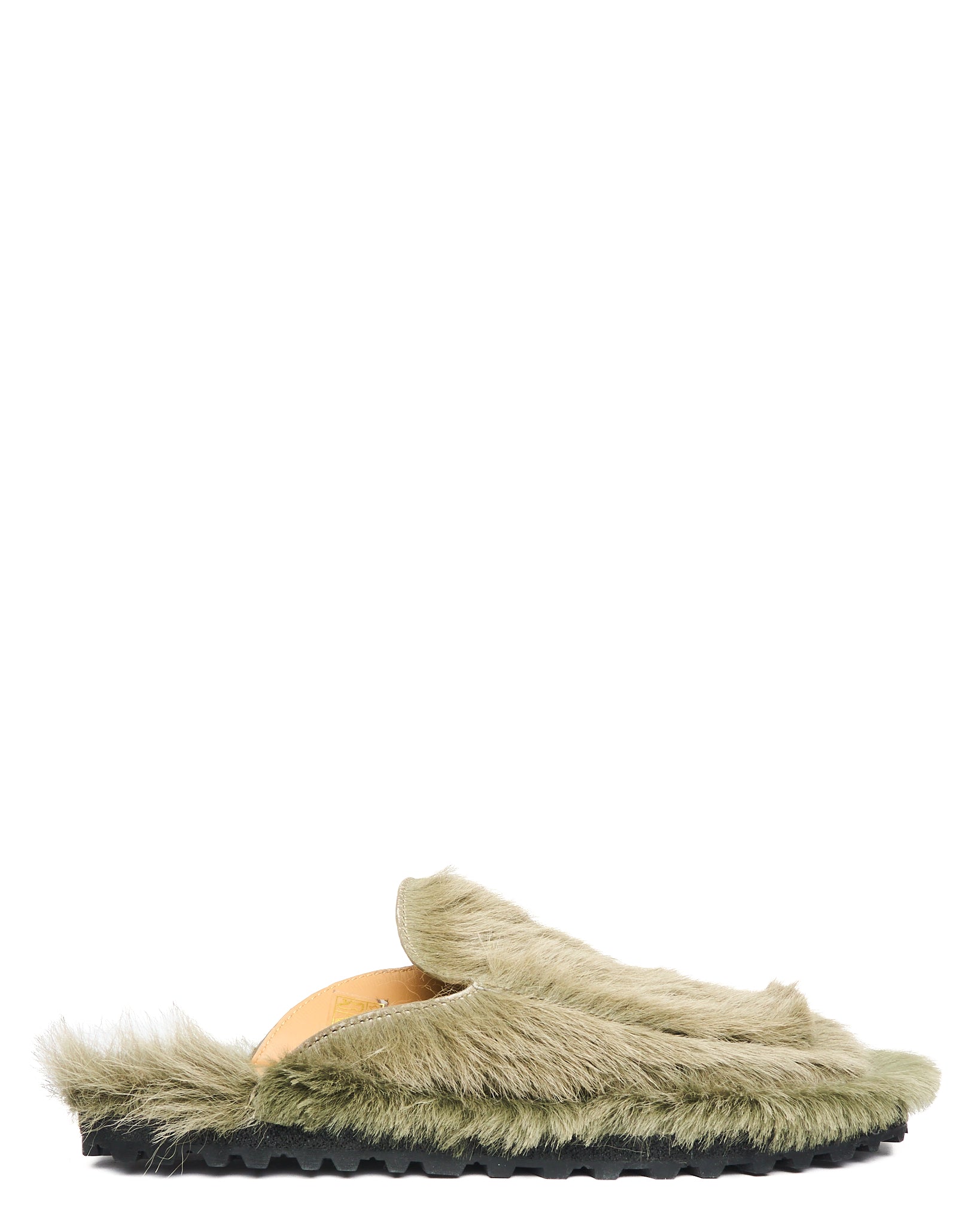 A/W25 Dries Van Noten Sage Green Pony Hair Mules