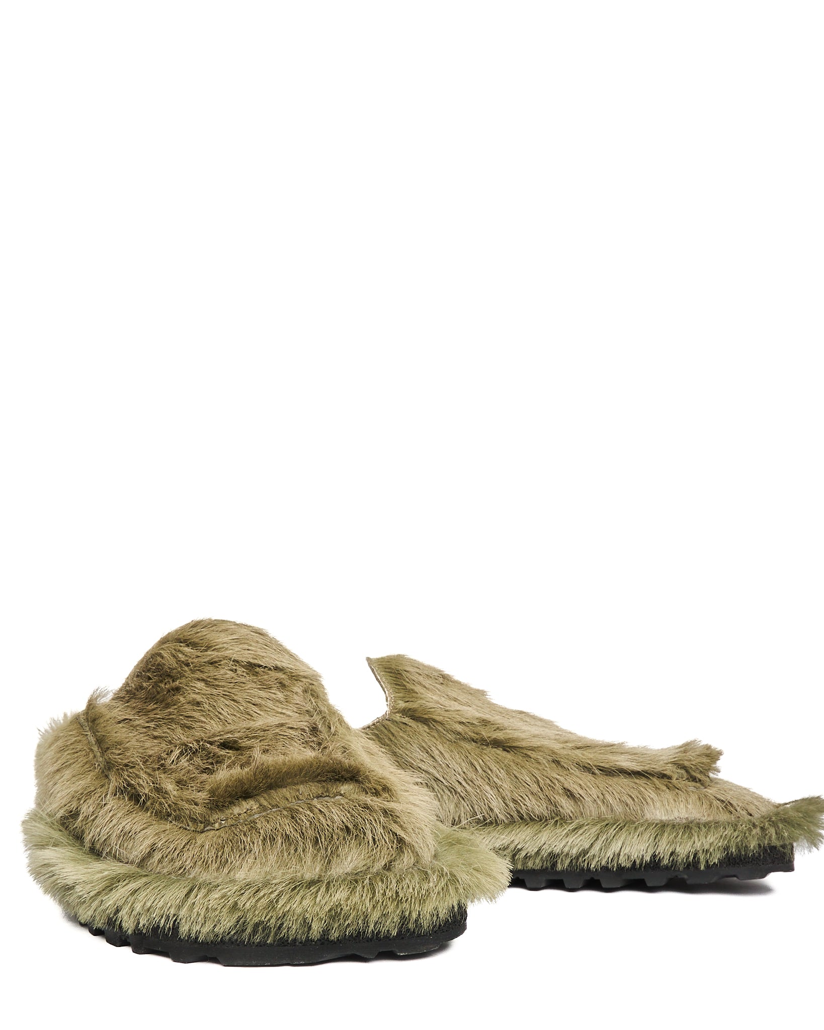 A/W25 Dries Van Noten Sage Green Pony Hair Mules