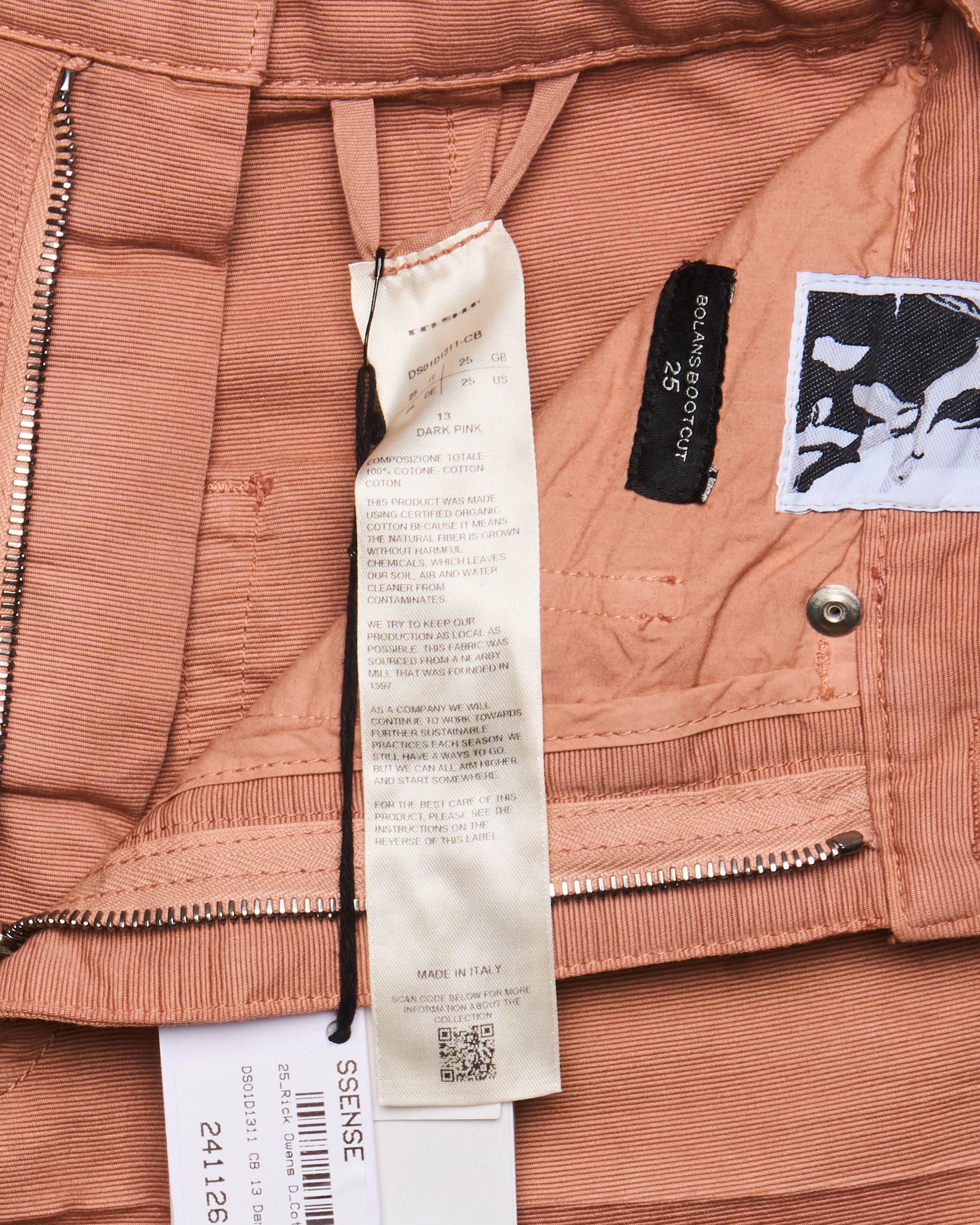 A/W25 Rick Owens ‘CONCORDIANS’ Dark Pink Bolan Cut Denim