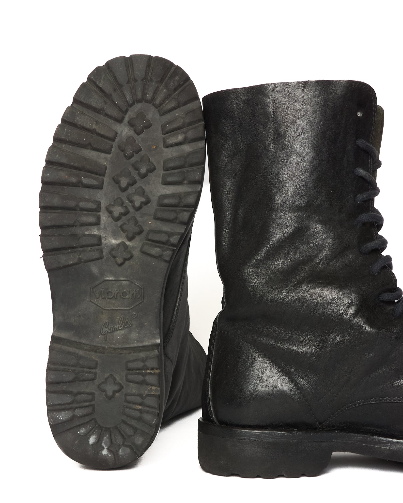 Ann Demeulemeester Leather Combat Boot