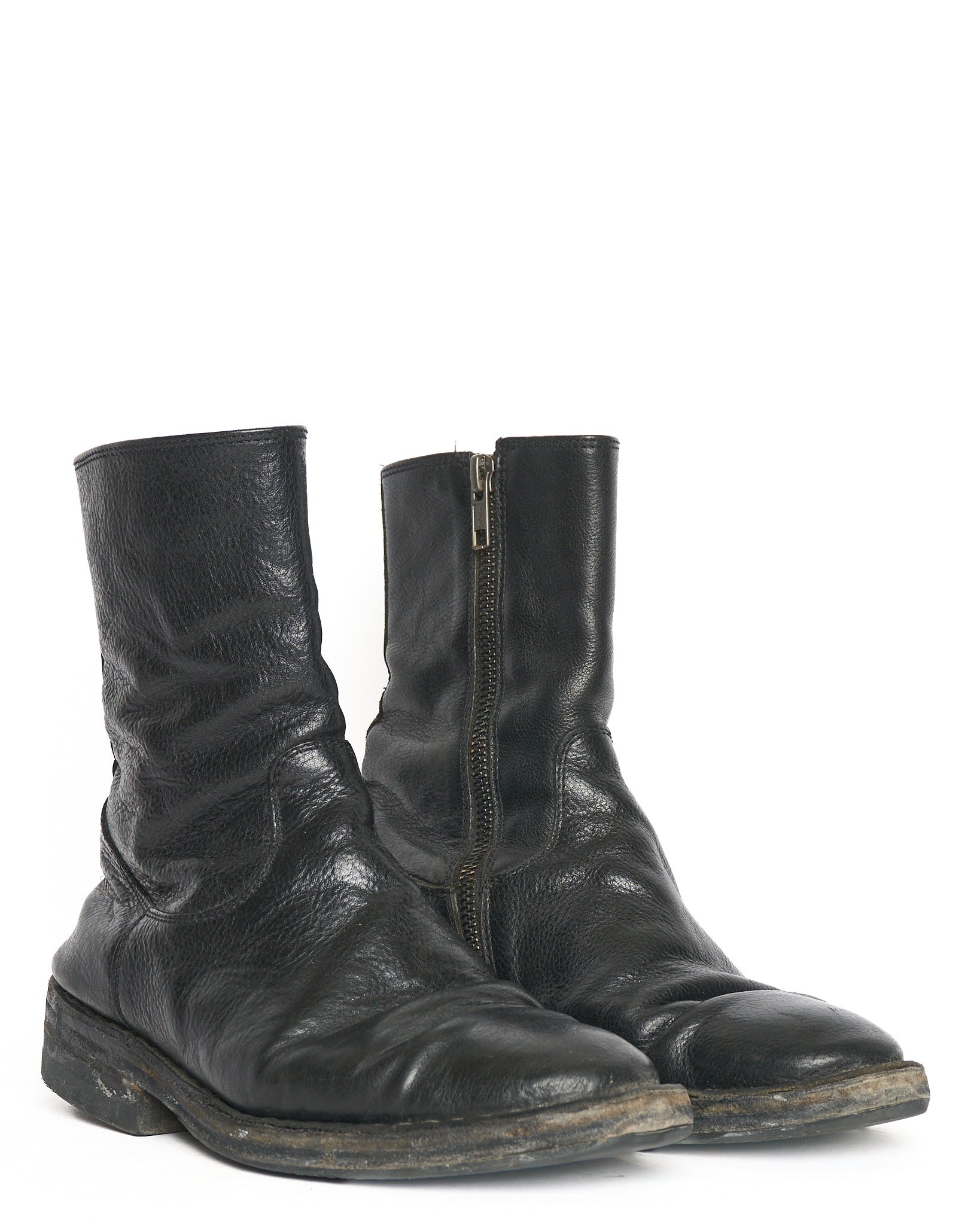 00s Ann Demeulemeester Side-Zip Leather Ankle Boots