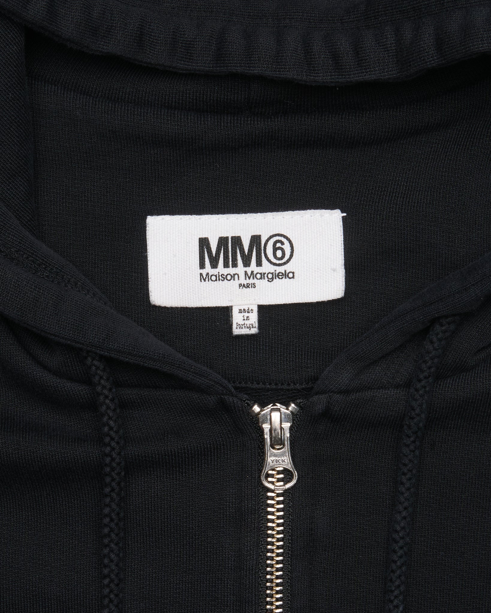 MM6 Maison Margiela Asymmetrical Sleeve Black Zip Hoodie