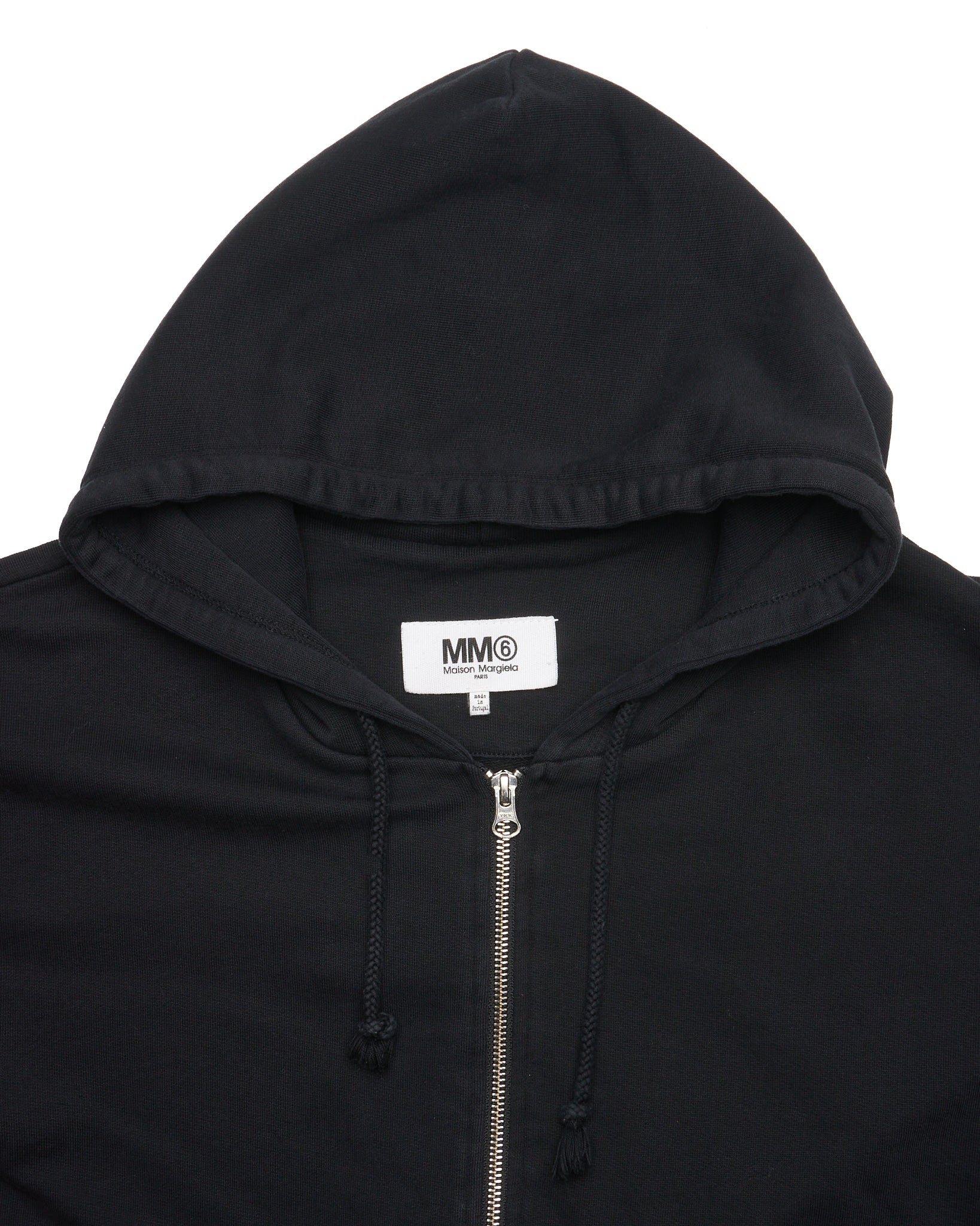 MM6 Maison Margiela Asymmetrical Sleeve Black Zip Hoodie