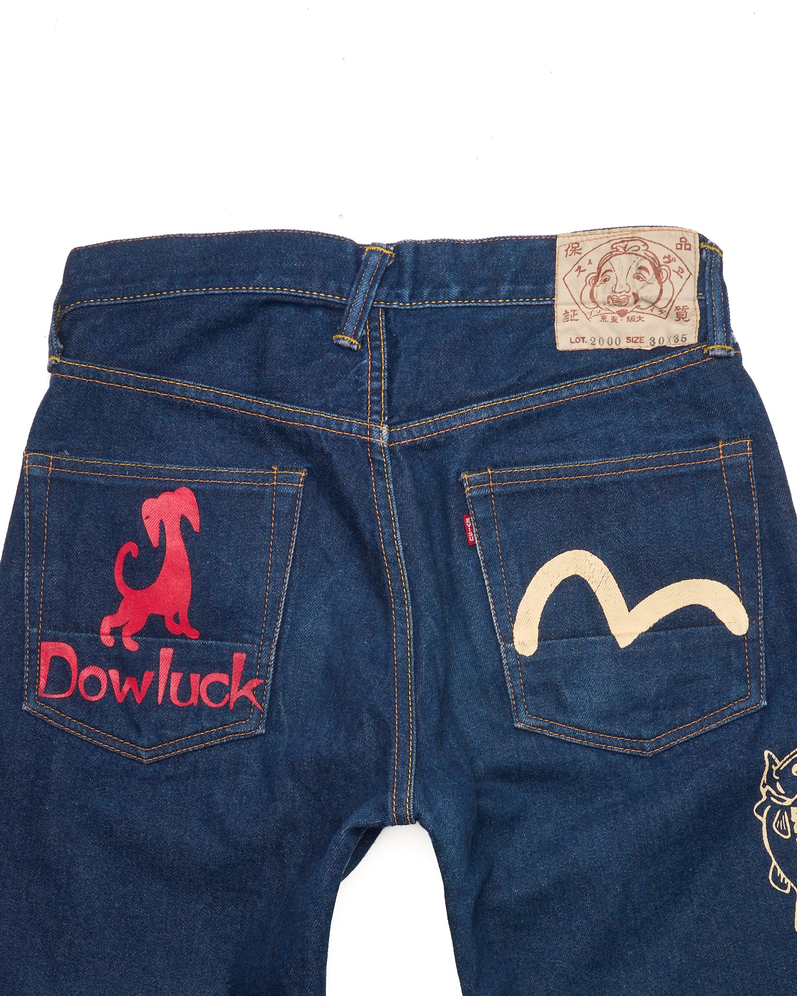 Late 90s EVISU DOWLUCK Fish Print Selvedge Jeans