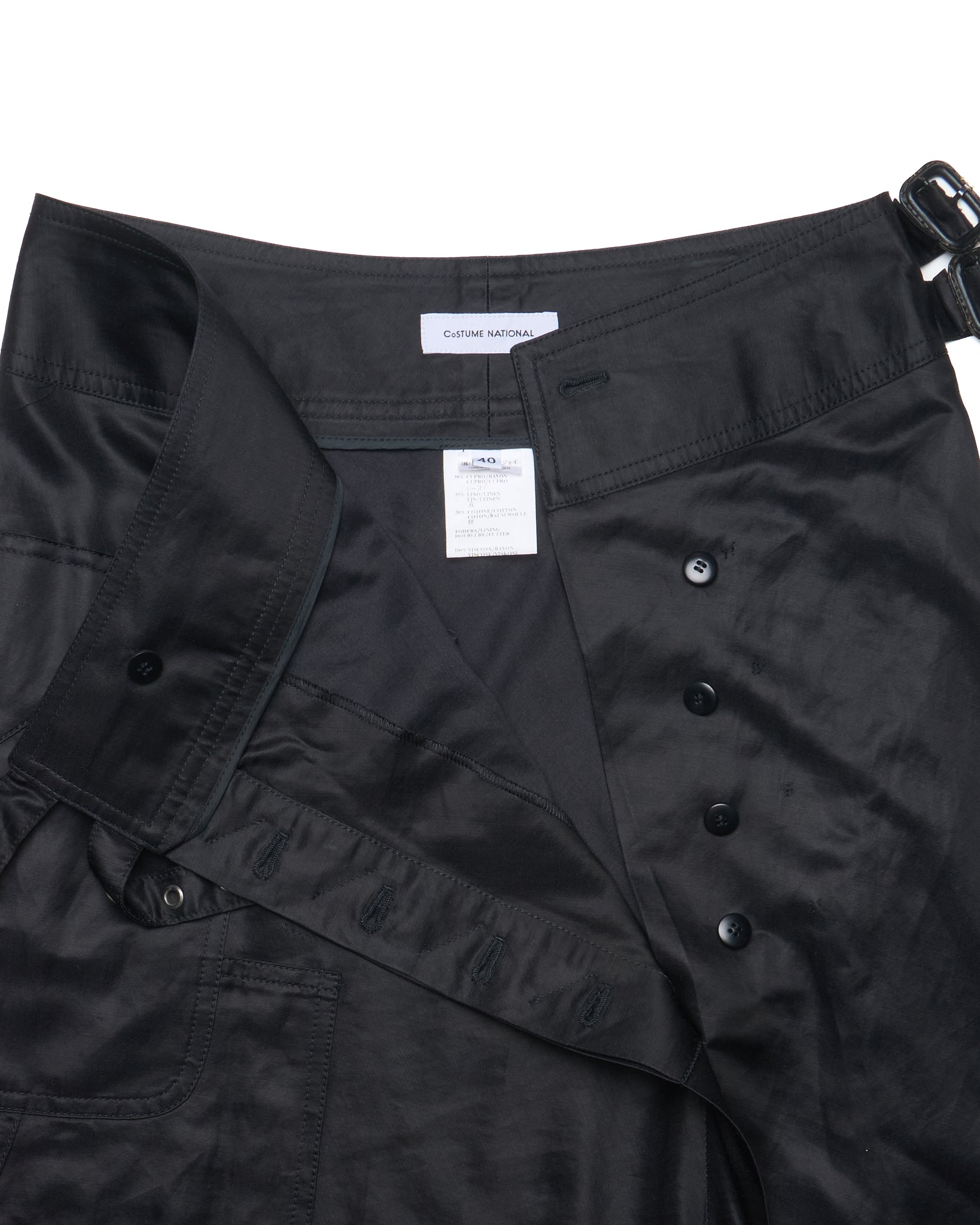 CoSTUME NATIONAL Double Belted Black Skirt