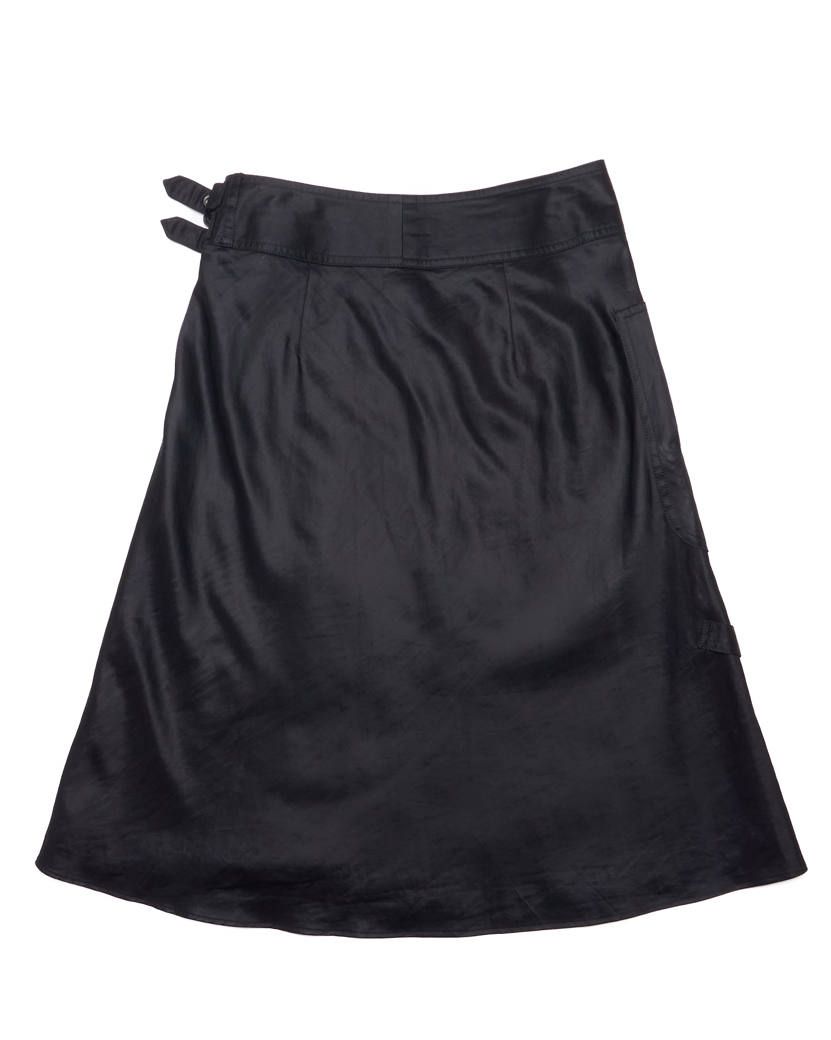 CoSTUME NATIONAL Double Belted Black Skirt