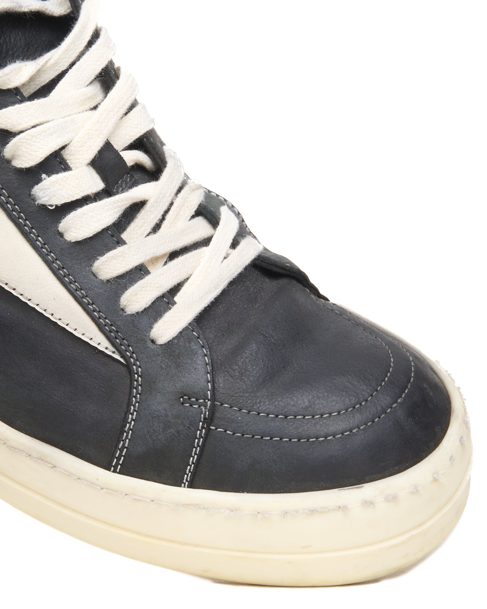 Rick Owens Black/Milk Low Top Vintage Sneakers