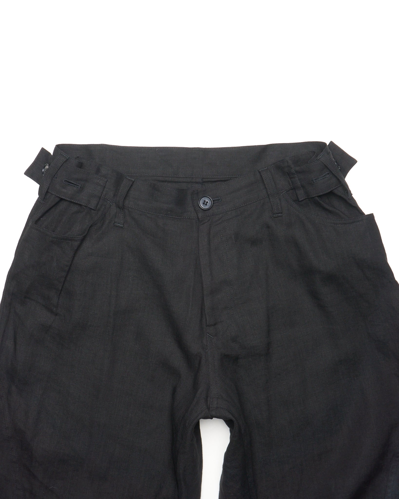 Mid 00s Yohji Yamamoto Sheer Linen Side Button Trousers