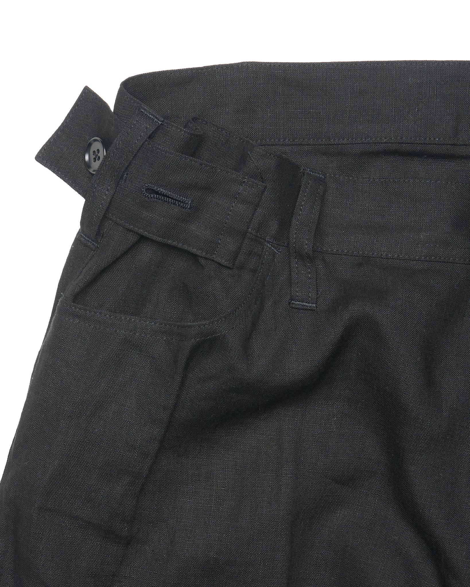 Mid 00s Yohji Yamamoto Sheer Linen Side Button Trousers