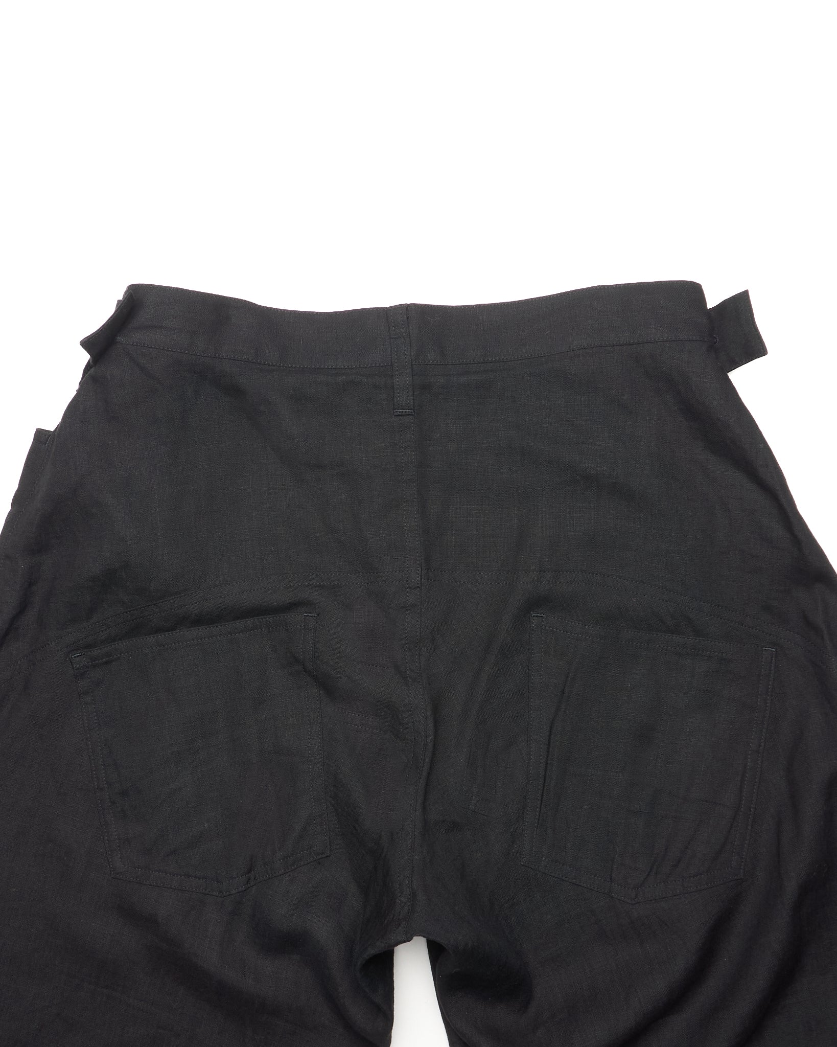 Mid 00s Yohji Yamamoto Sheer Linen Side Button Trousers