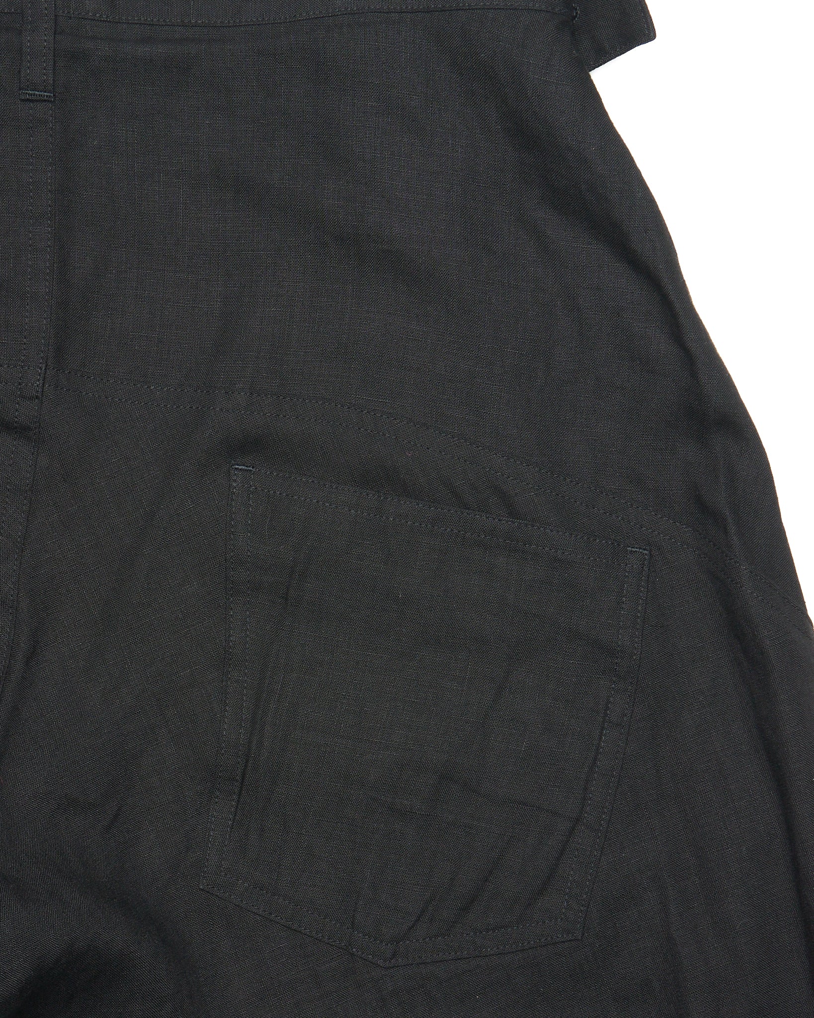 Mid 00s Yohji Yamamoto Sheer Linen Side Button Trousers