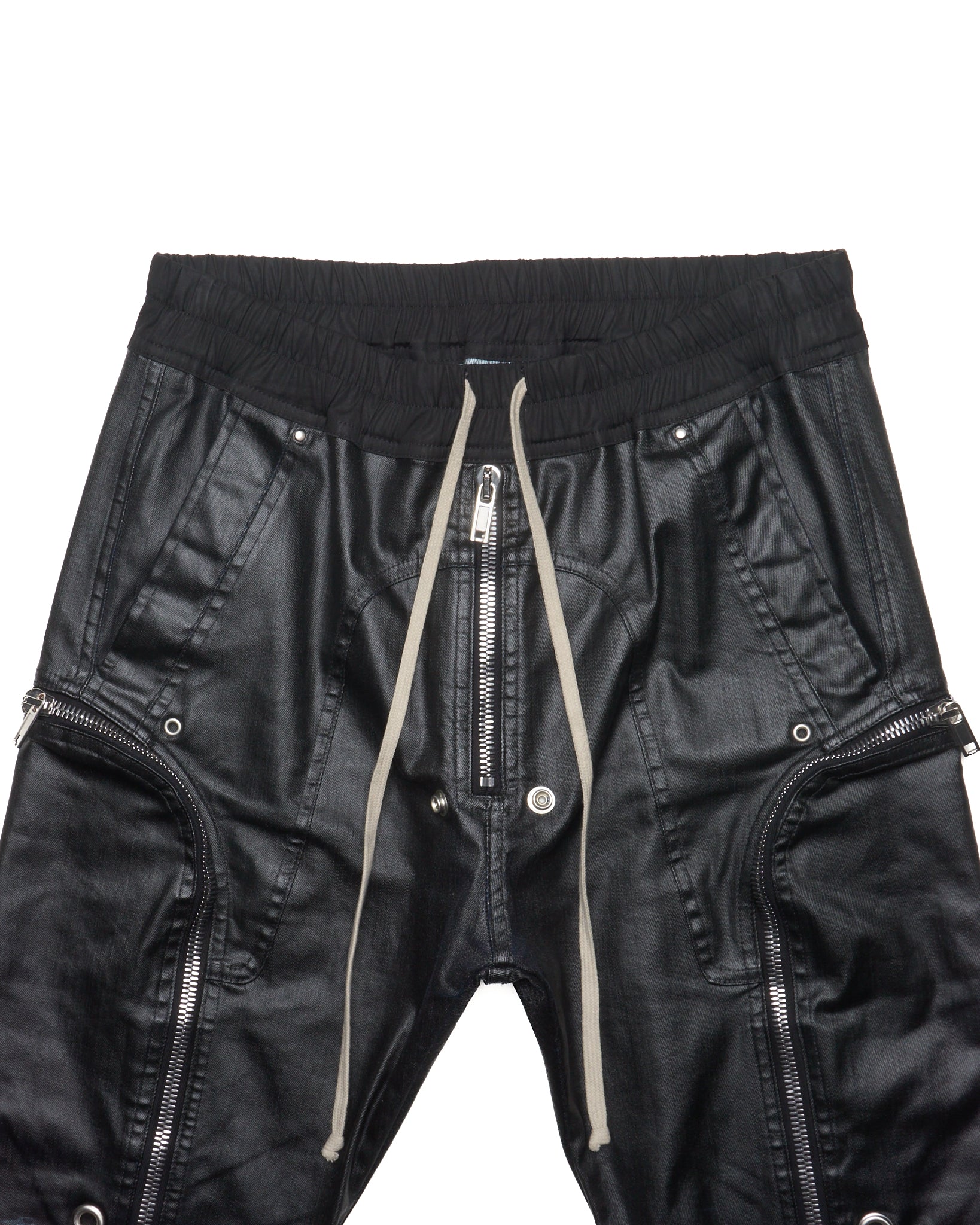 S/S20 Rick Owens ‘TECUATL’ Coated Linen Cargo Joggers